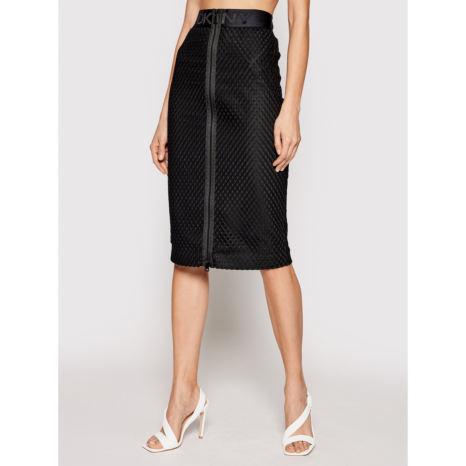 DKNY Midi szoknya P1ANGZ92 Fekete Regular Fit - Pepit.hu