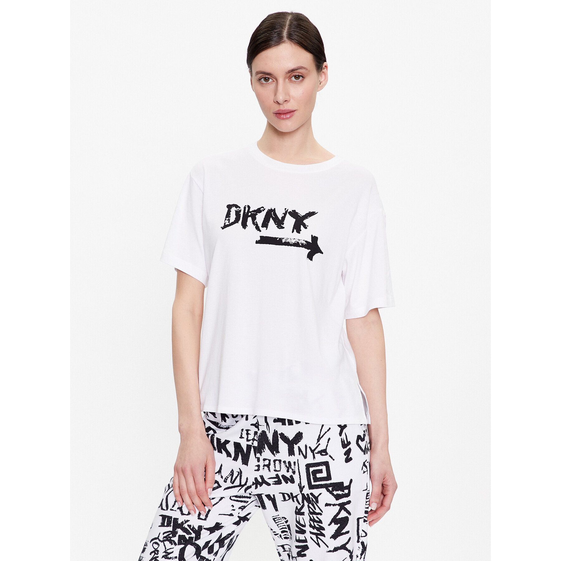 DKNY Pizsama felső YI2422629 Fehér Relaxed Fit - Pepit.hu