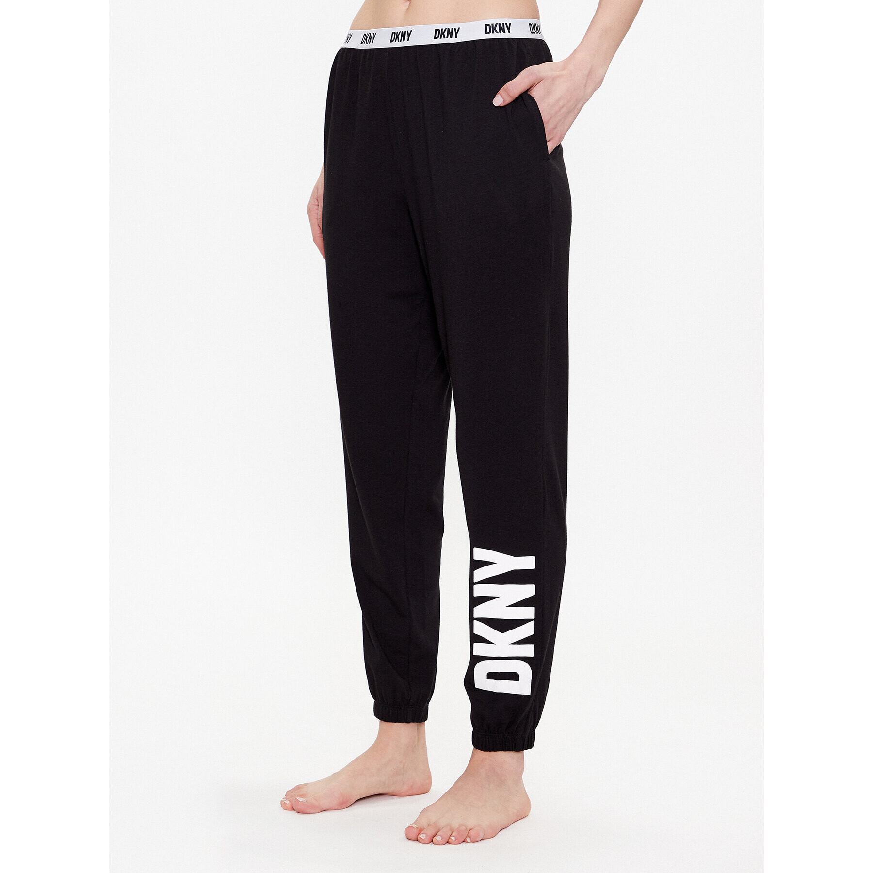 DKNY Pizsama nadrág YI2822635 Fekete Regular Fit - Pepit.hu