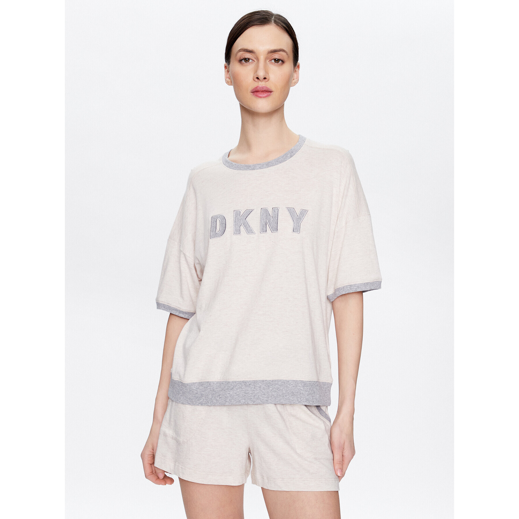 DKNY Pizsama YI3919259 Ekru Regular Fit - Pepit.hu