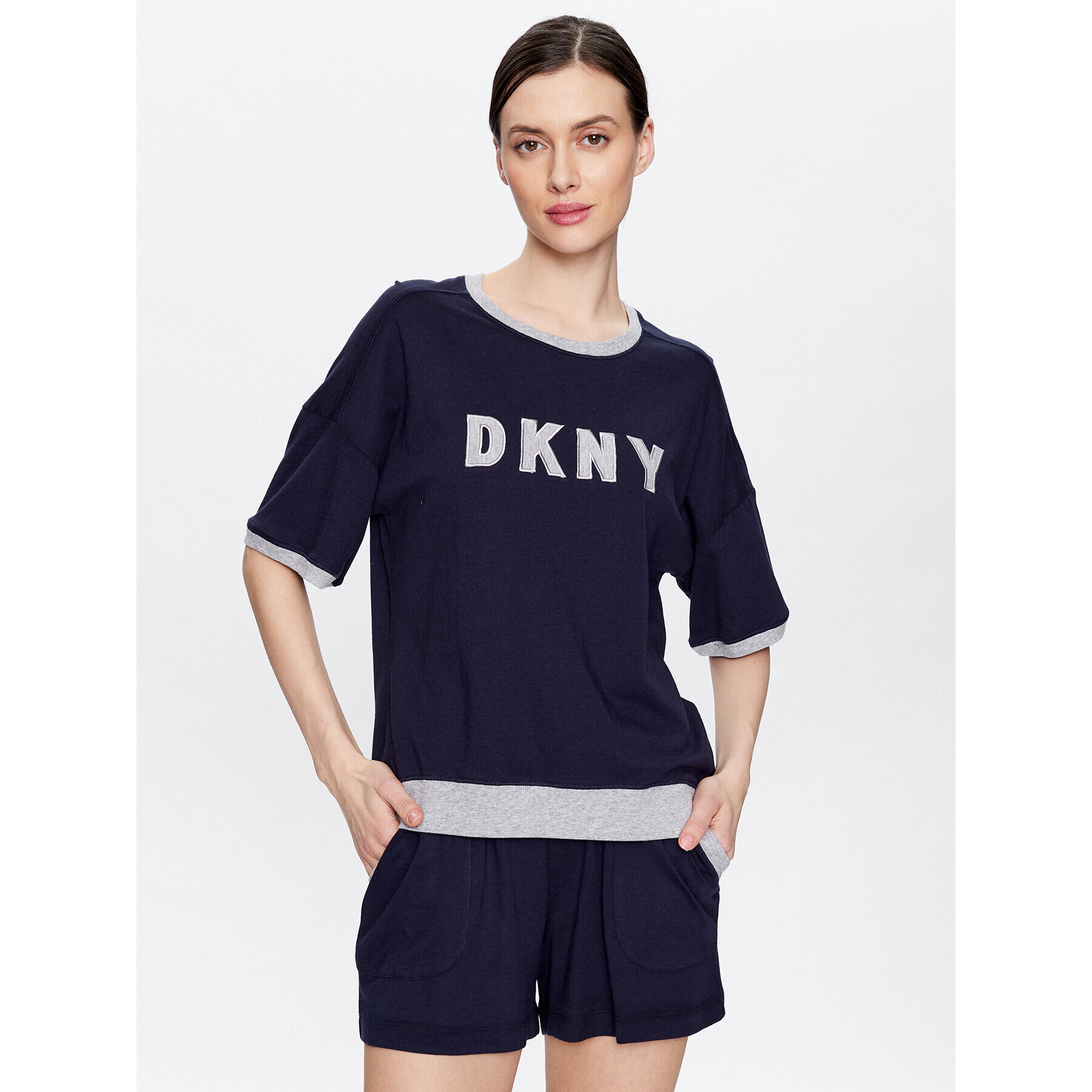 DKNY Pizsama YI3919259 Sötétkék Regular Fit - Pepit.hu