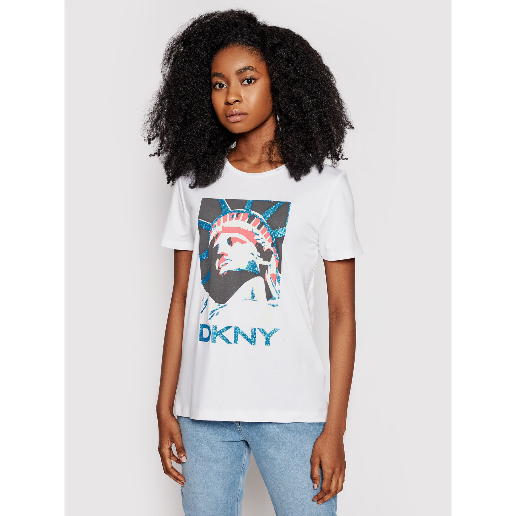 DKNY Póló P0DBFCNA Fehér Regular Fit - Pepit.hu