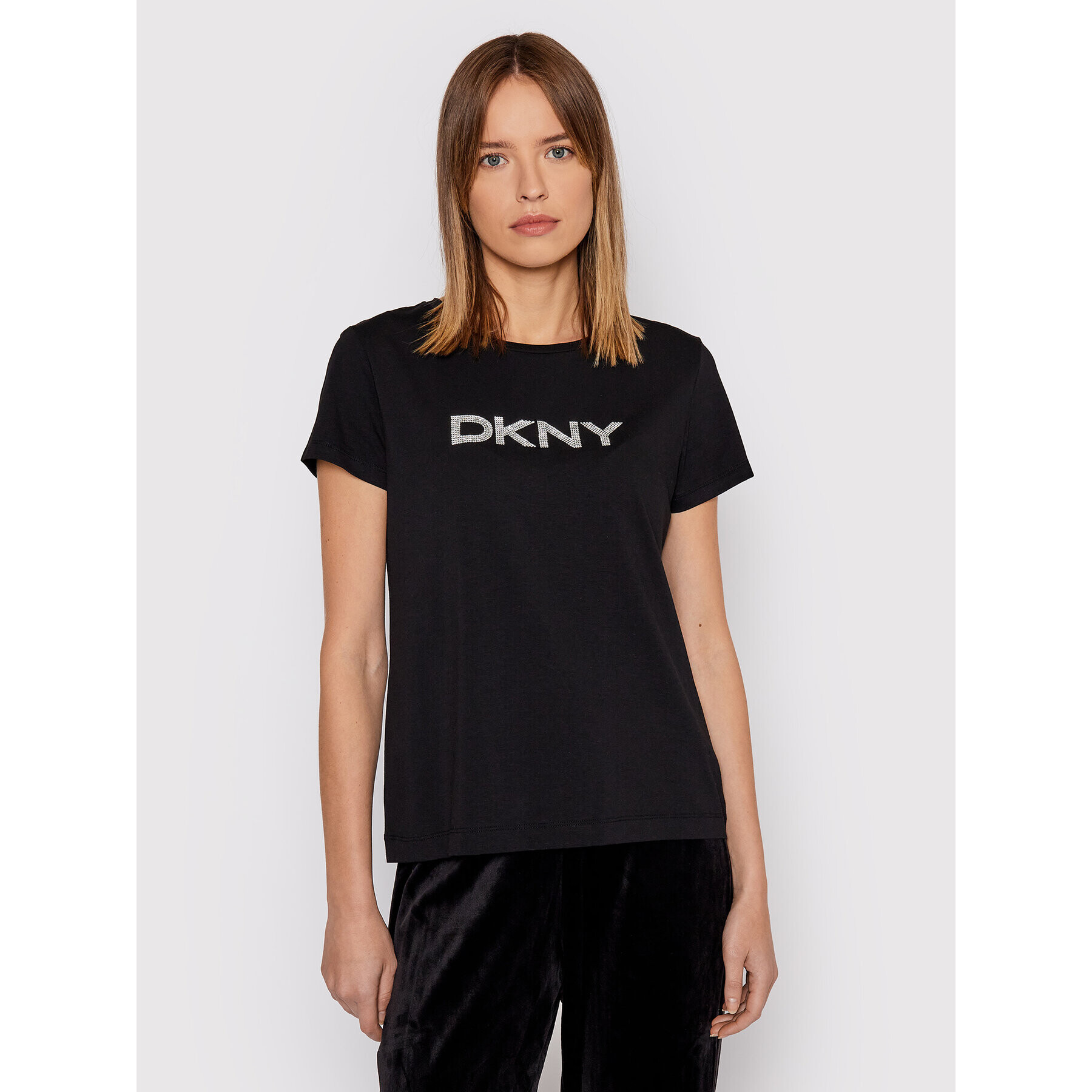 DKNY Póló P1MRHDNA Fekete Regular Fit - Pepit.hu