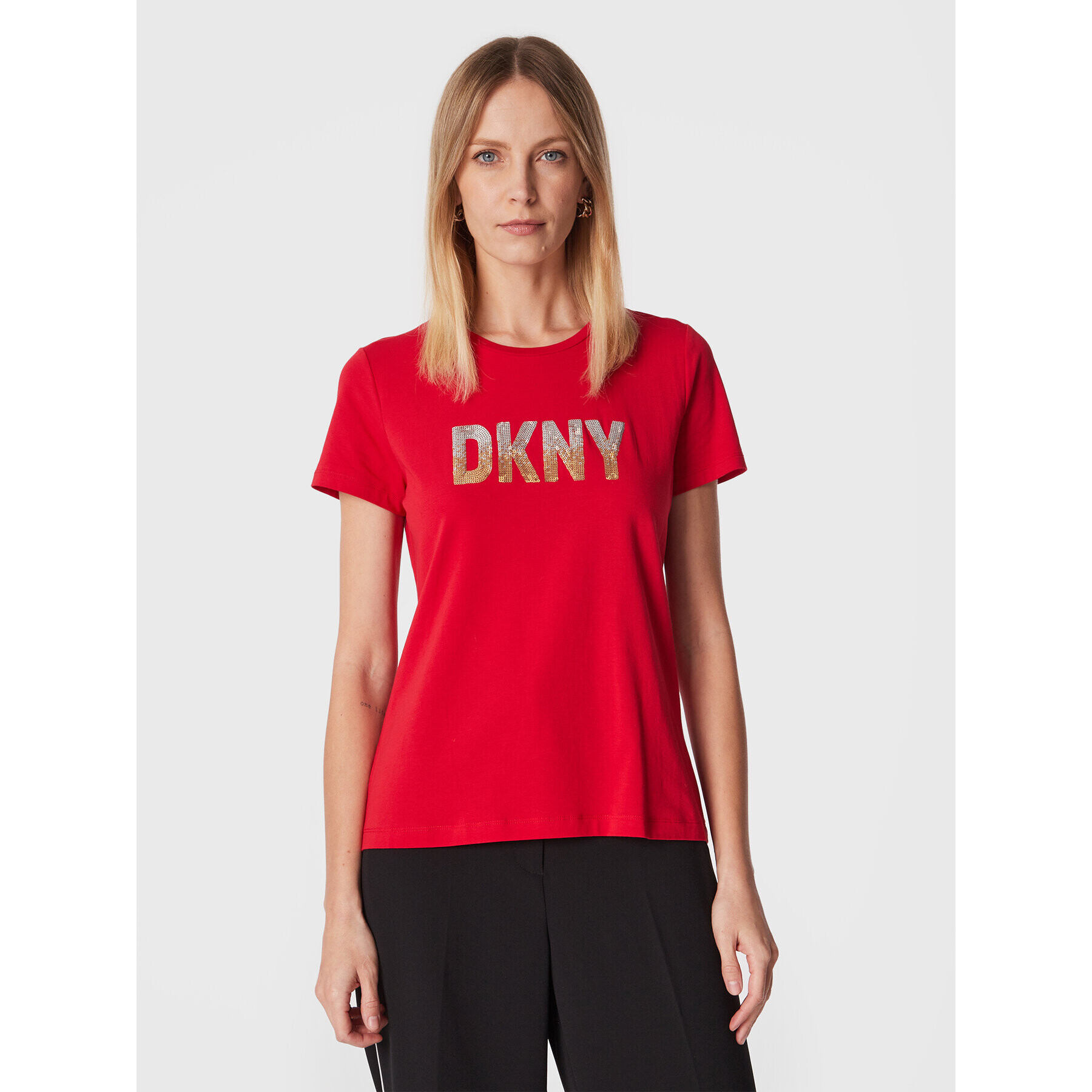 DKNY Póló P2MH7OMQ Piros Regular Fit - Pepit.hu