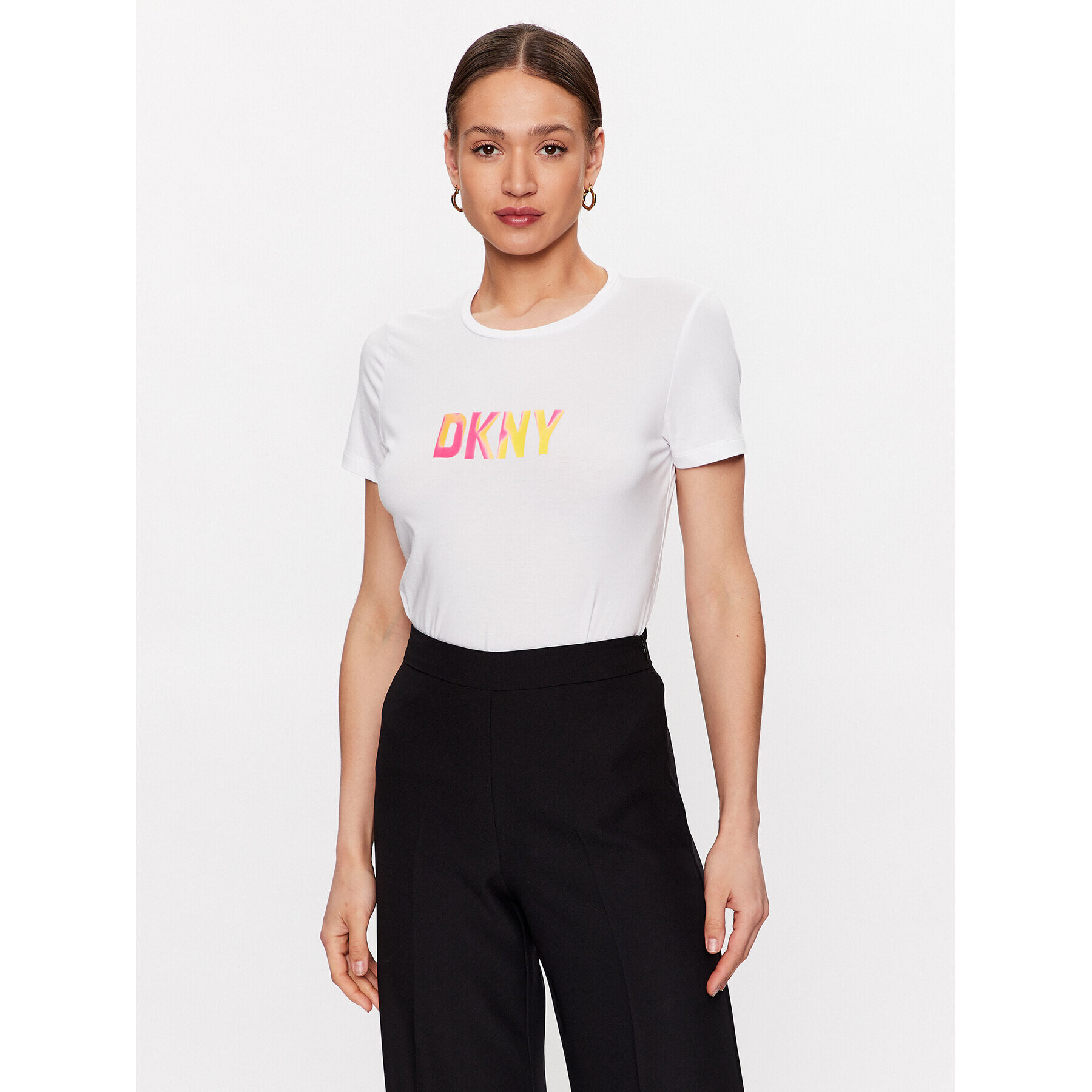 DKNY Póló P3BHDDNA Fehér Regular Fit - Pepit.hu