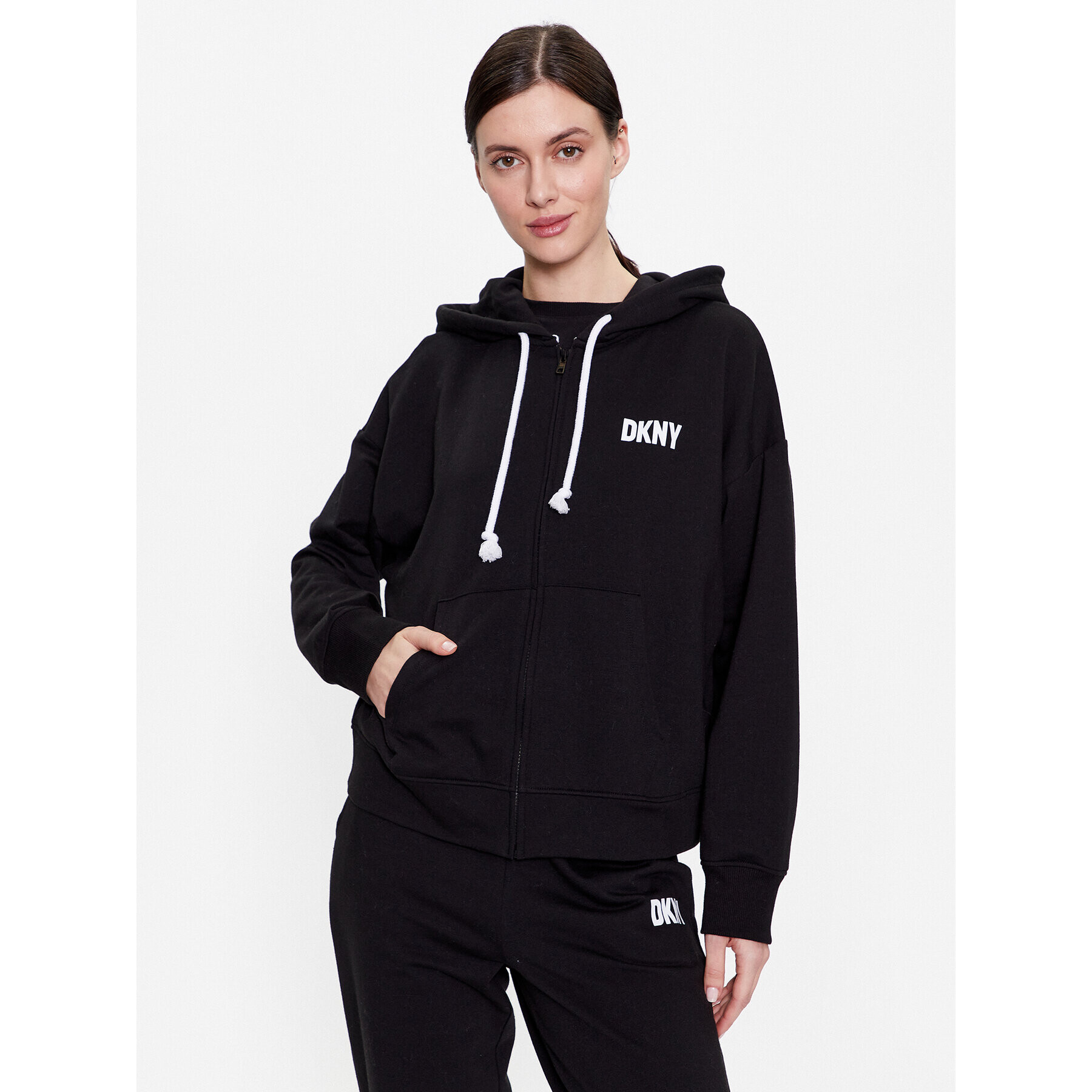 DKNY Pulóver YI2022629 Fekete Regular Fit - Pepit.hu