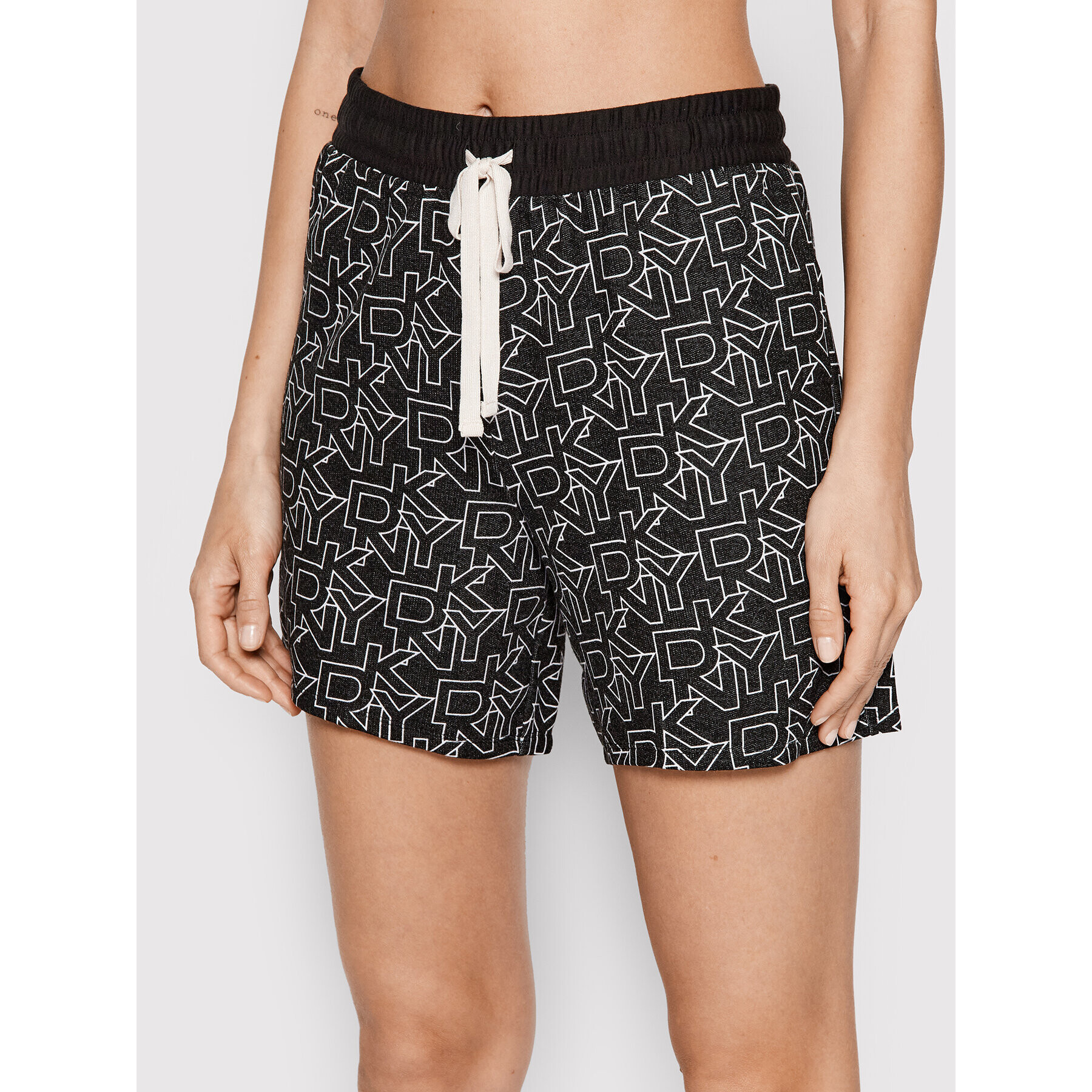 DKNY Rövid pizsama nadrág YI3522534 Fekete Regular Fit - Pepit.hu