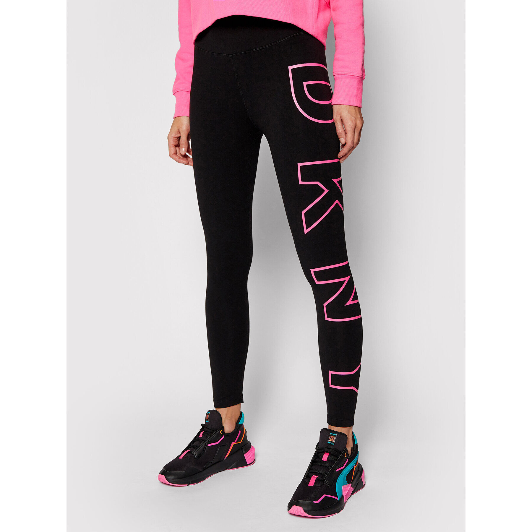 DKNY Sport Leggings DKNY-DP0P1960 Fekete Slim Fit - Pepit.hu