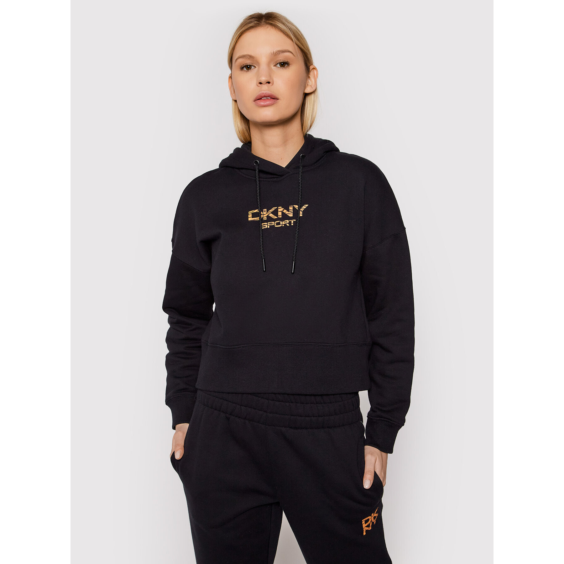 DKNY Sport Pulóver DP1T8221 Fekete Relaxed Fit - Pepit.hu