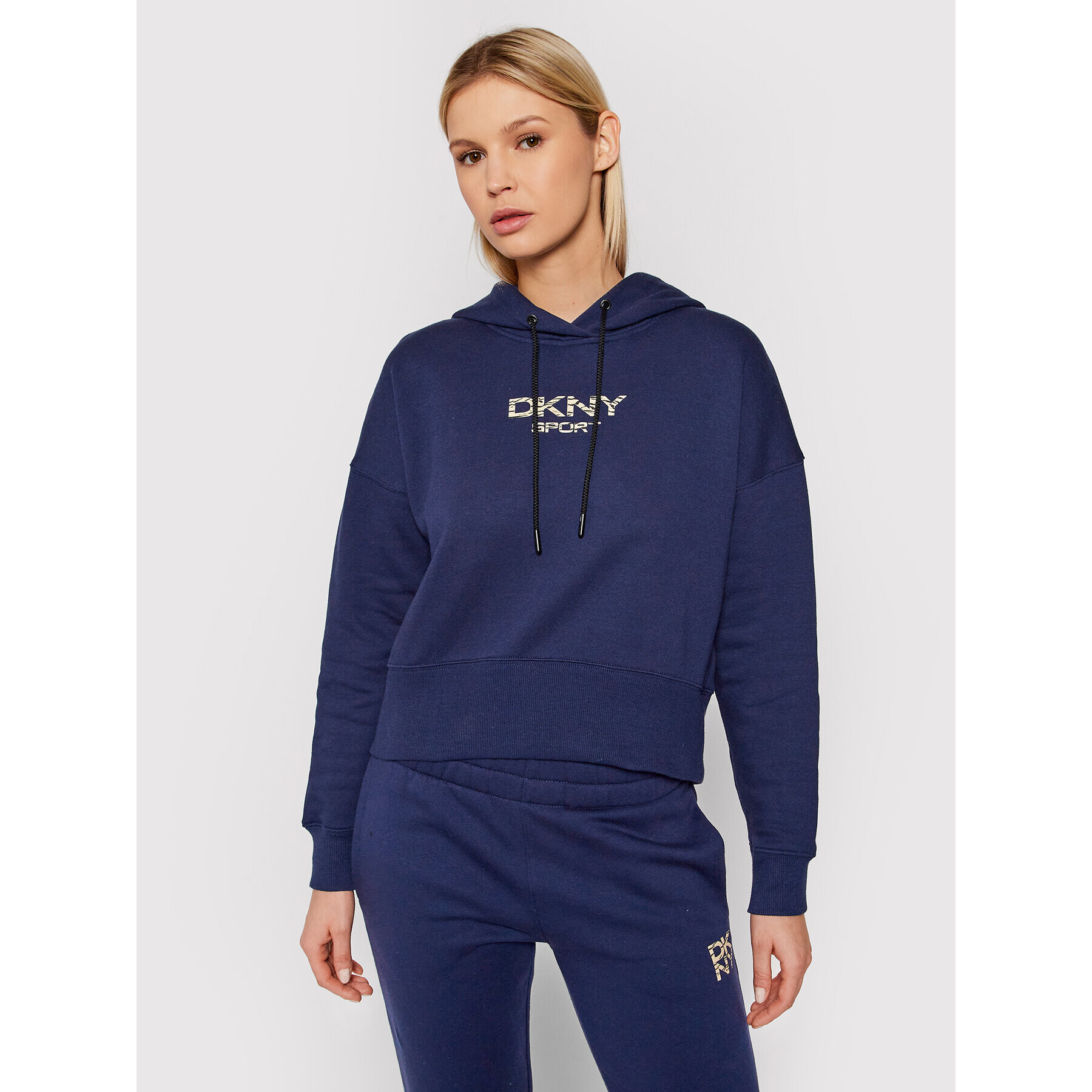 DKNY Sport Pulóver DP1T8221 Sötétkék Relaxed Fit - Pepit.hu