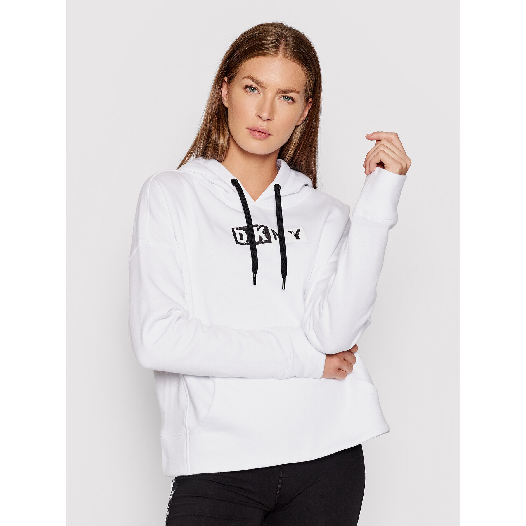 DKNY Sport Pulóver DP1T8291 Fehér Relaxed Fit - Pepit.hu