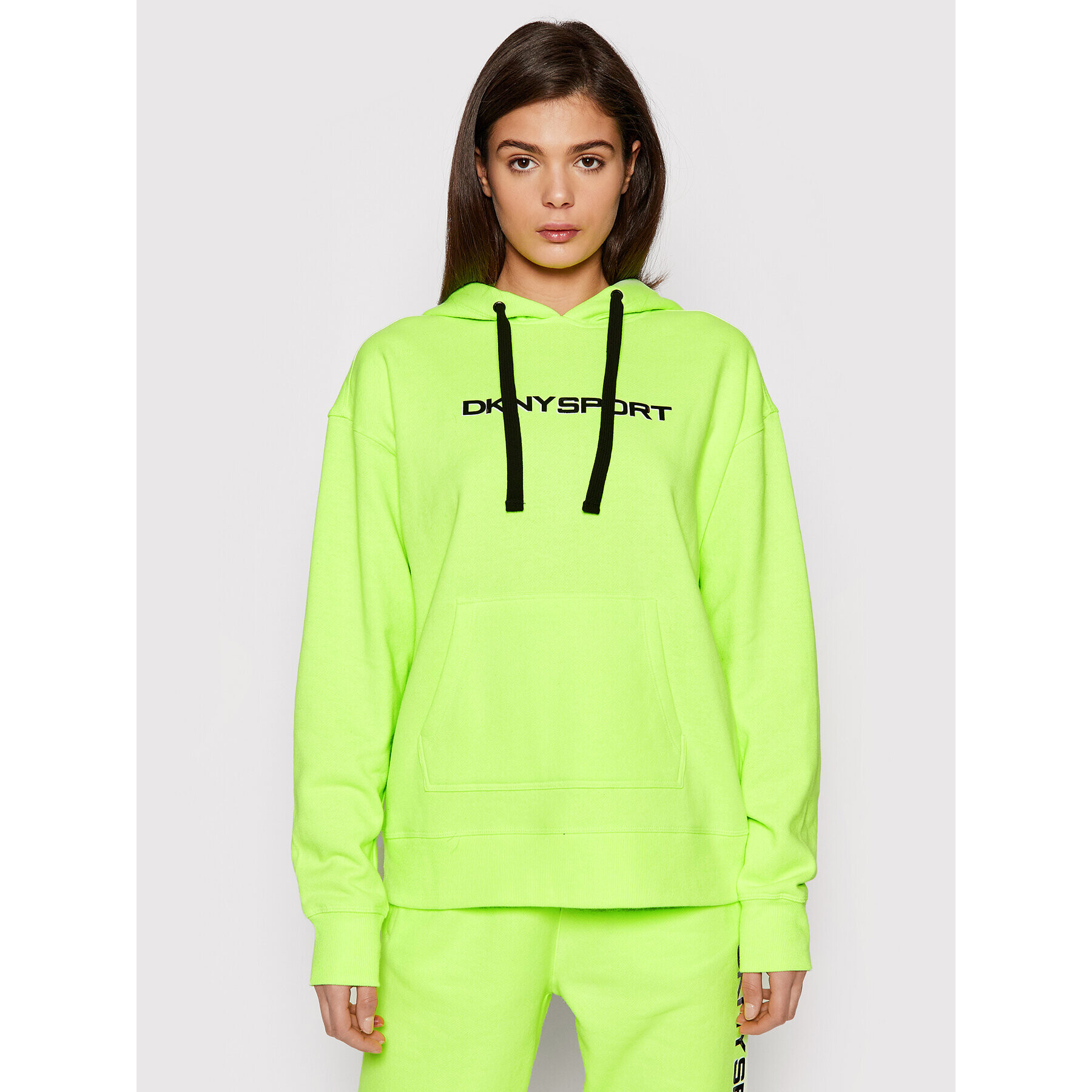 DKNY Sport Pulóver DP1T8423 Zöld Oversize - Pepit.hu