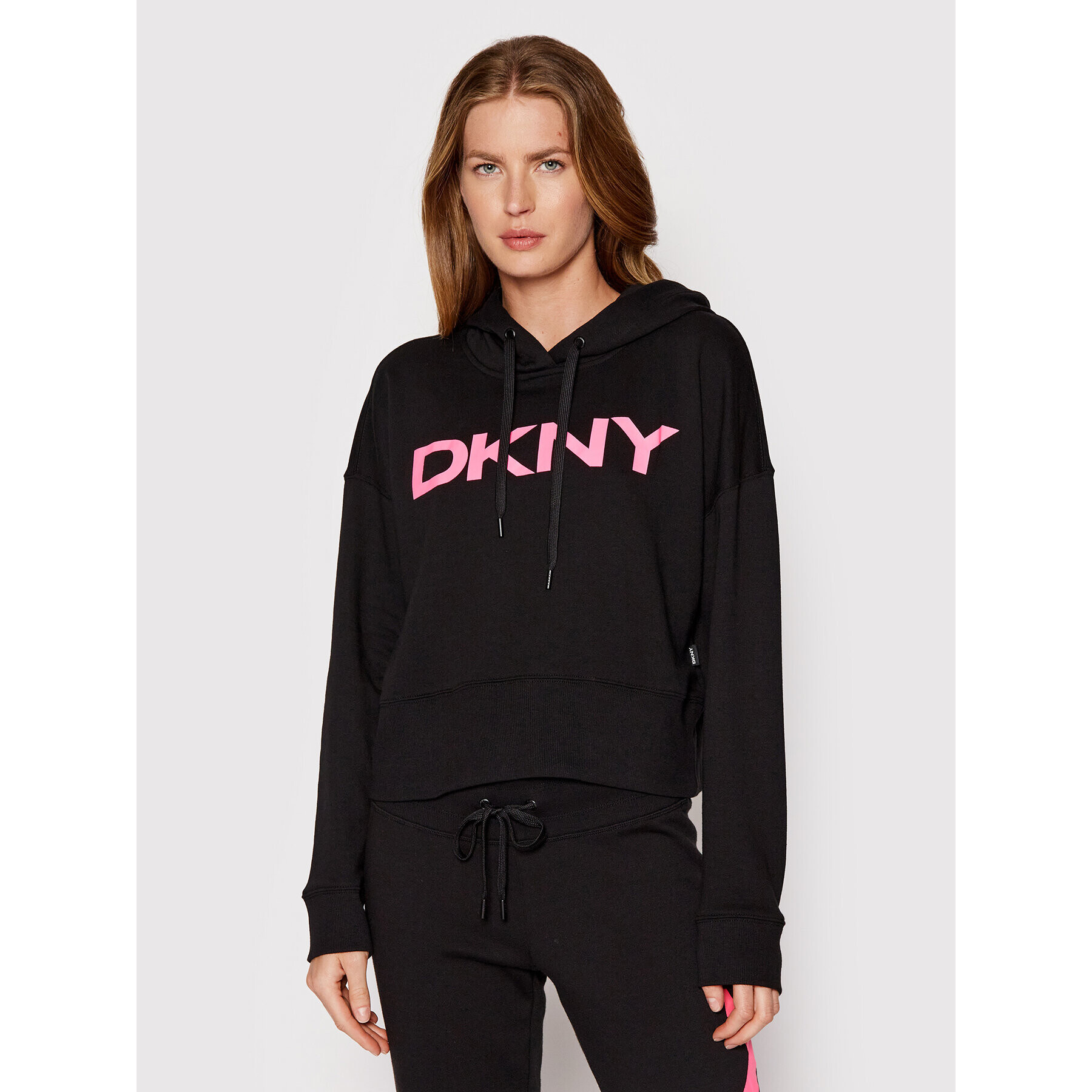 DKNY Sport Pulóver DP1T8642 Fekete Regular Fit - Pepit.hu