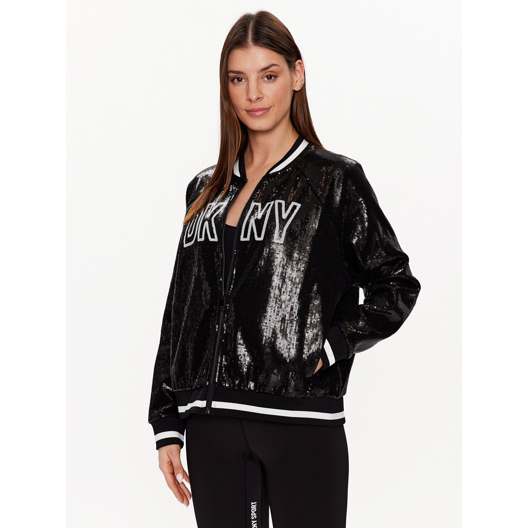 DKNY Sport Pulóver DP2J9174 Fekete Classic Fit - Pepit.hu