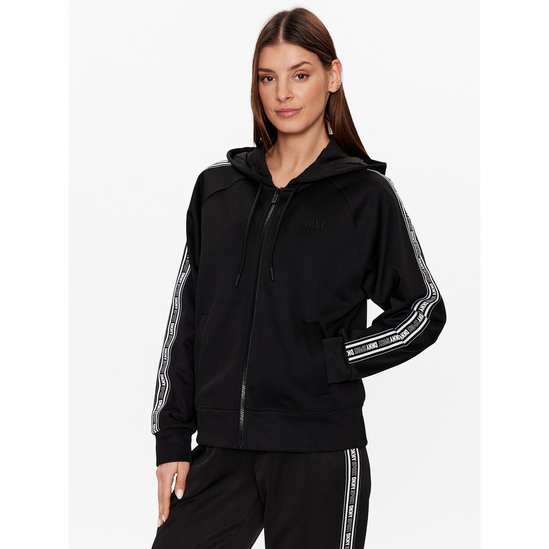 DKNY Sport Pulóver DP2J9250 Fekete Classic Fit - Pepit.hu