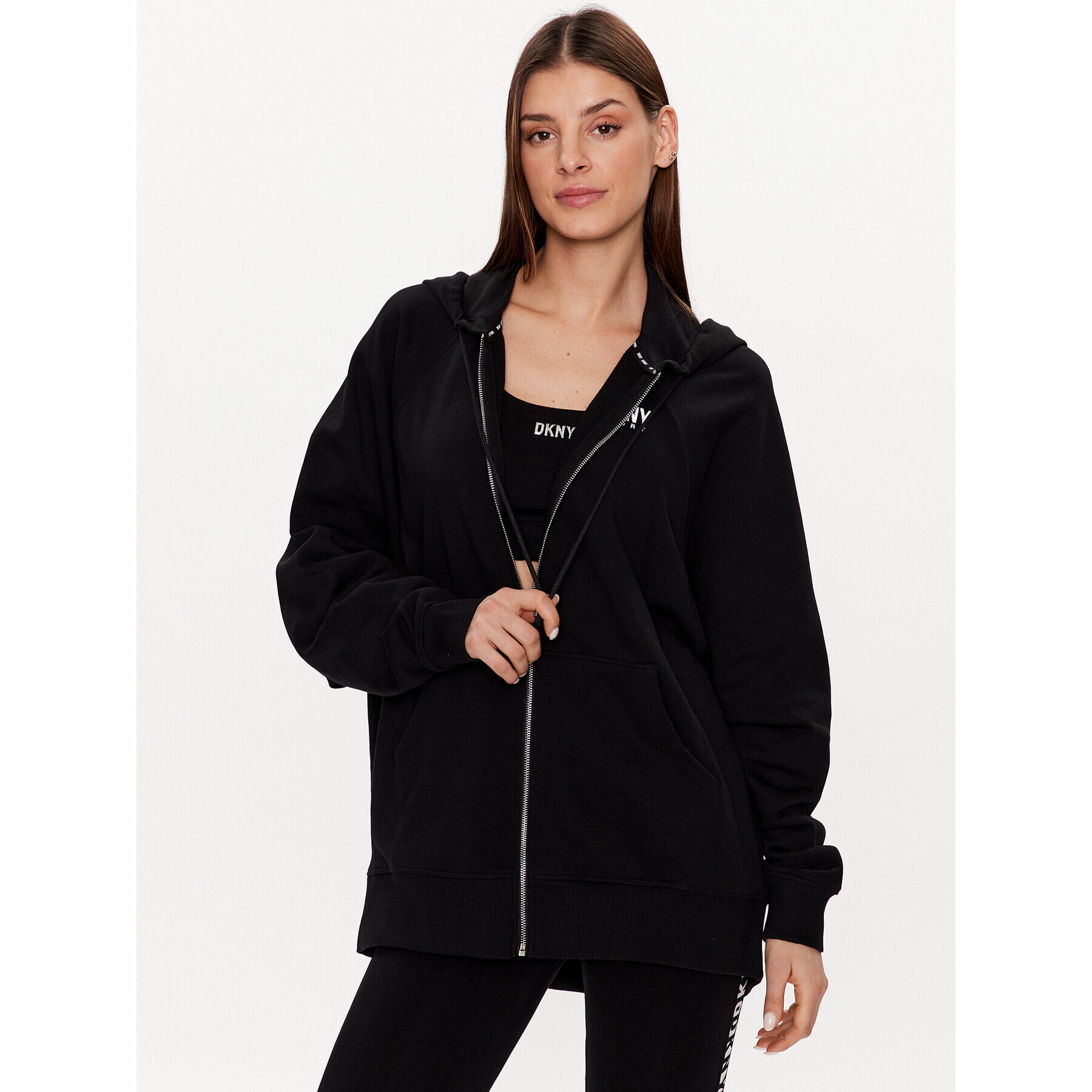 DKNY Sport Pulóver DP2J9268 Fekete Classic Fit - Pepit.hu