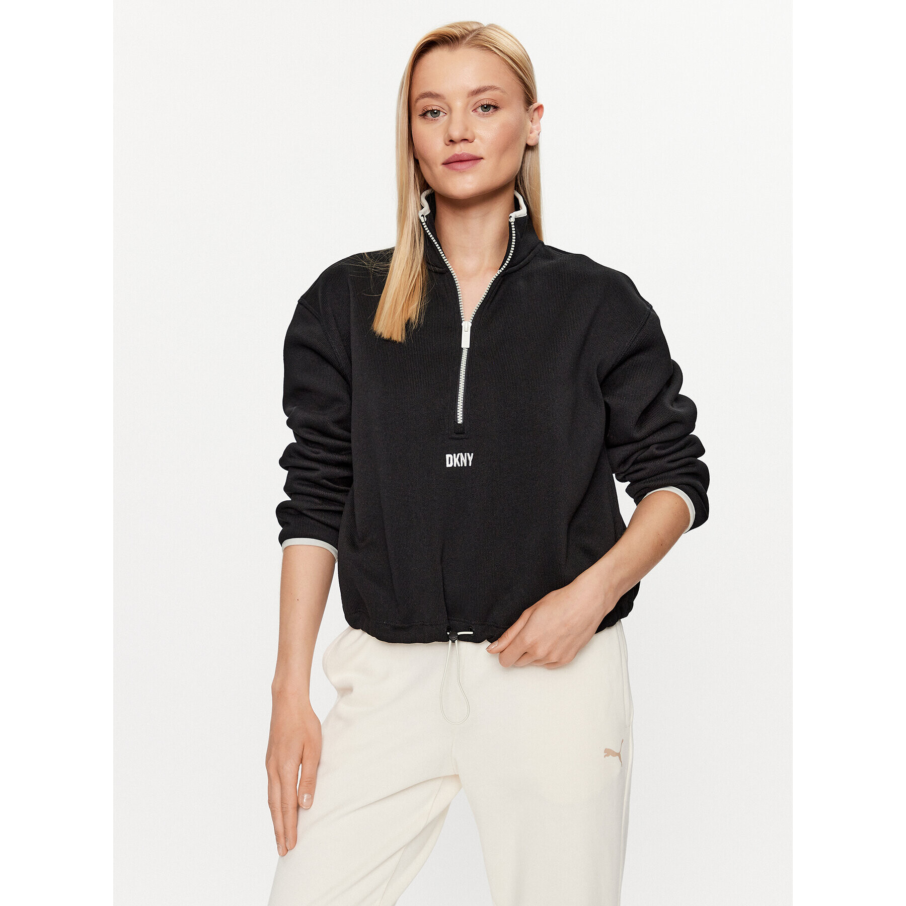 DKNY Sport Pulóver DP2T8237 Fekete Regular Fit - Pepit.hu