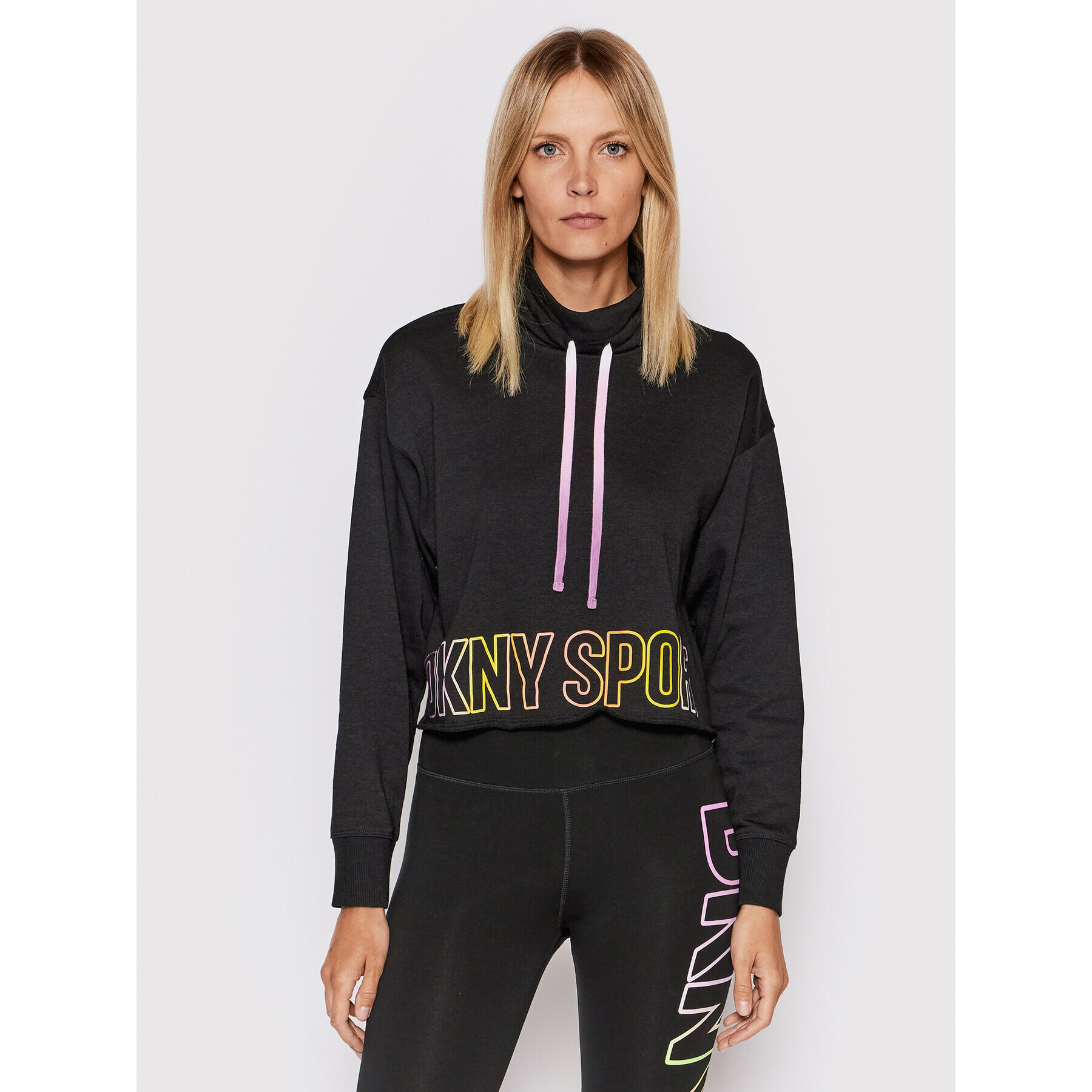 DKNY Sport Pulóver DP2T8651 Fekete Regular Fit - Pepit.hu