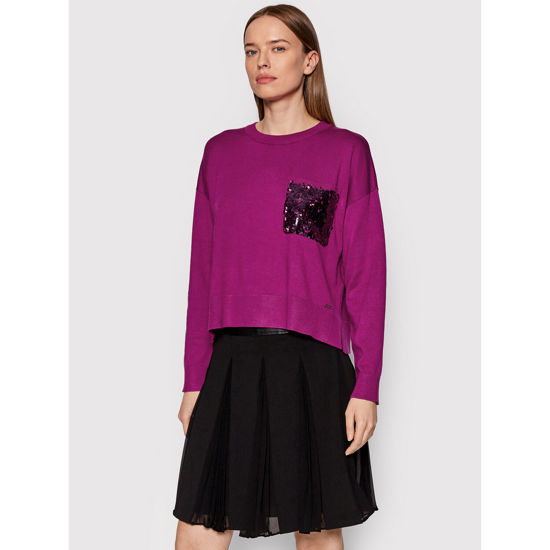 DKNY Sweater P1JSJ055 Lila Relaxed Fit - Pepit.hu