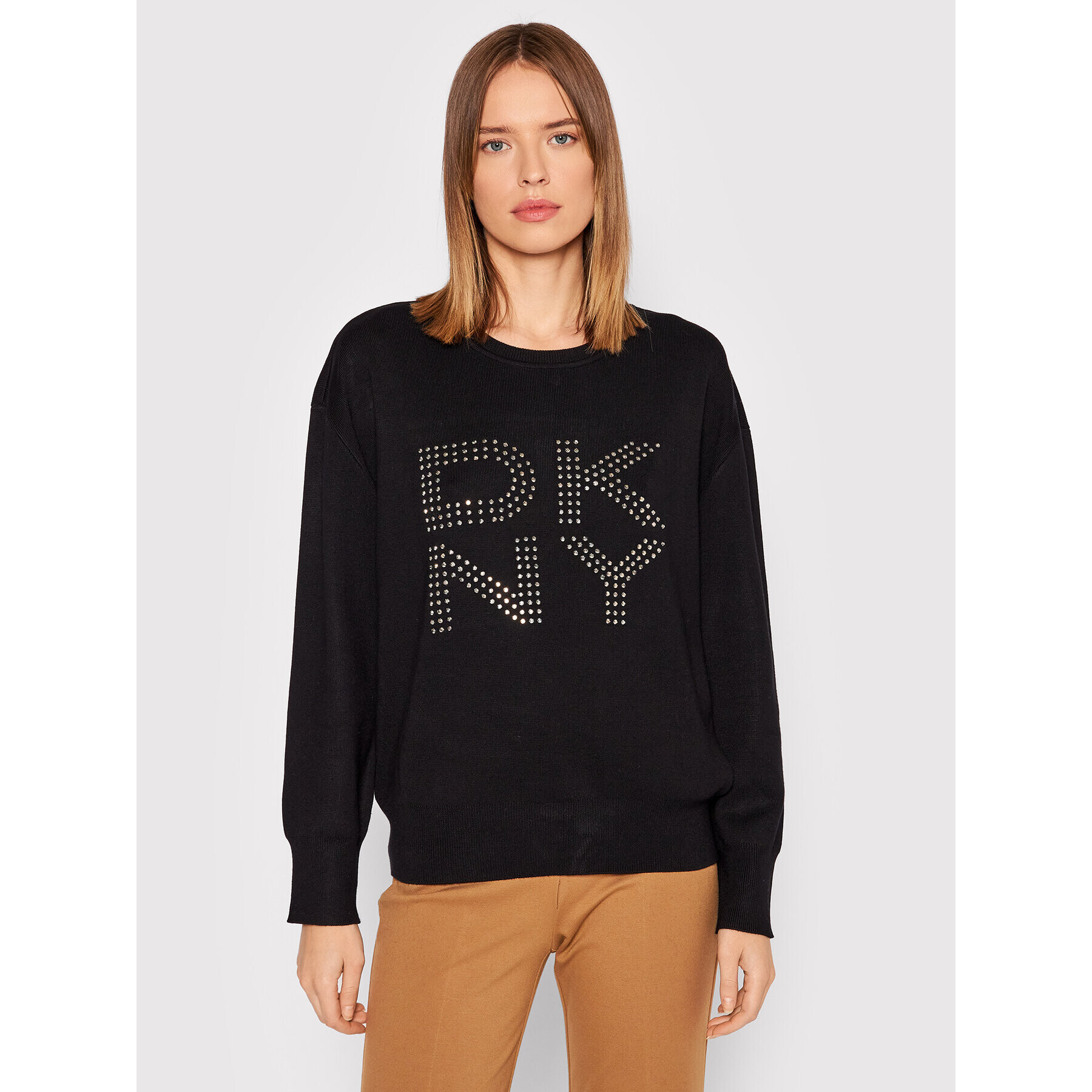 DKNY Sweater P1MSB07M Fekete Regular Fit - Pepit.hu