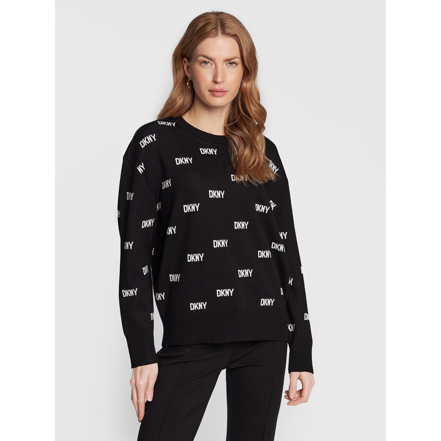 DKNY Sweater P2MSBC47 Fekete Regular Fit - Pepit.hu