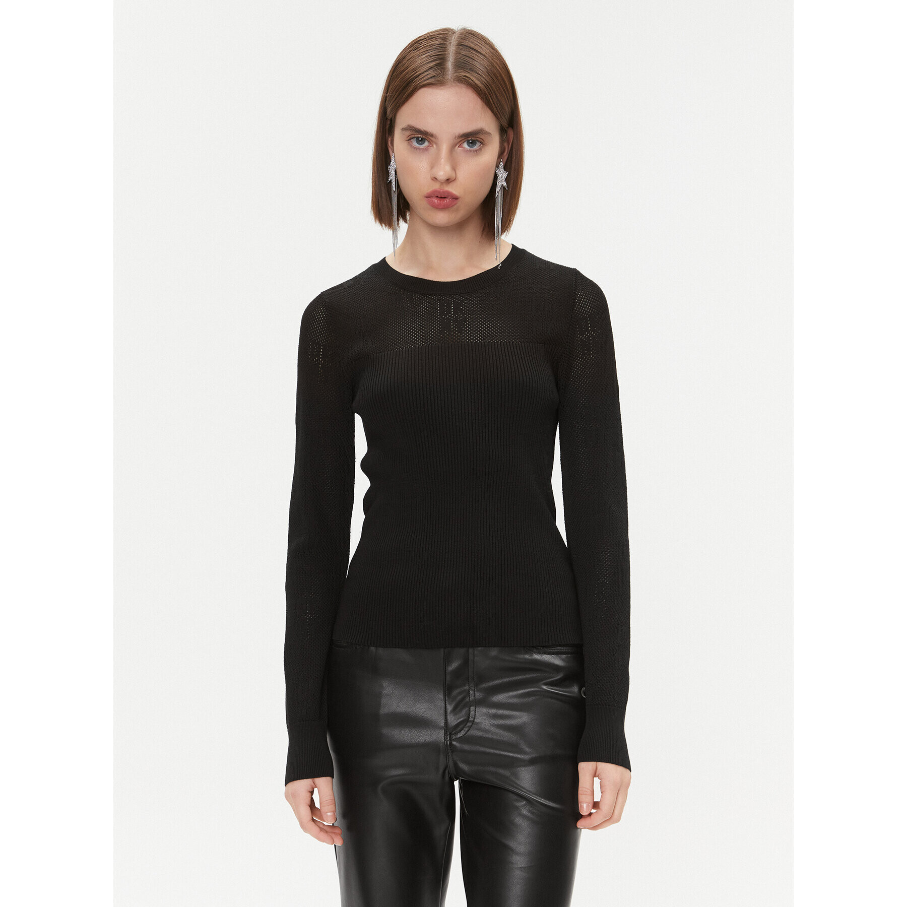 DKNY Sweater P3GSBK42 Fekete Regular Fit - Pepit.hu