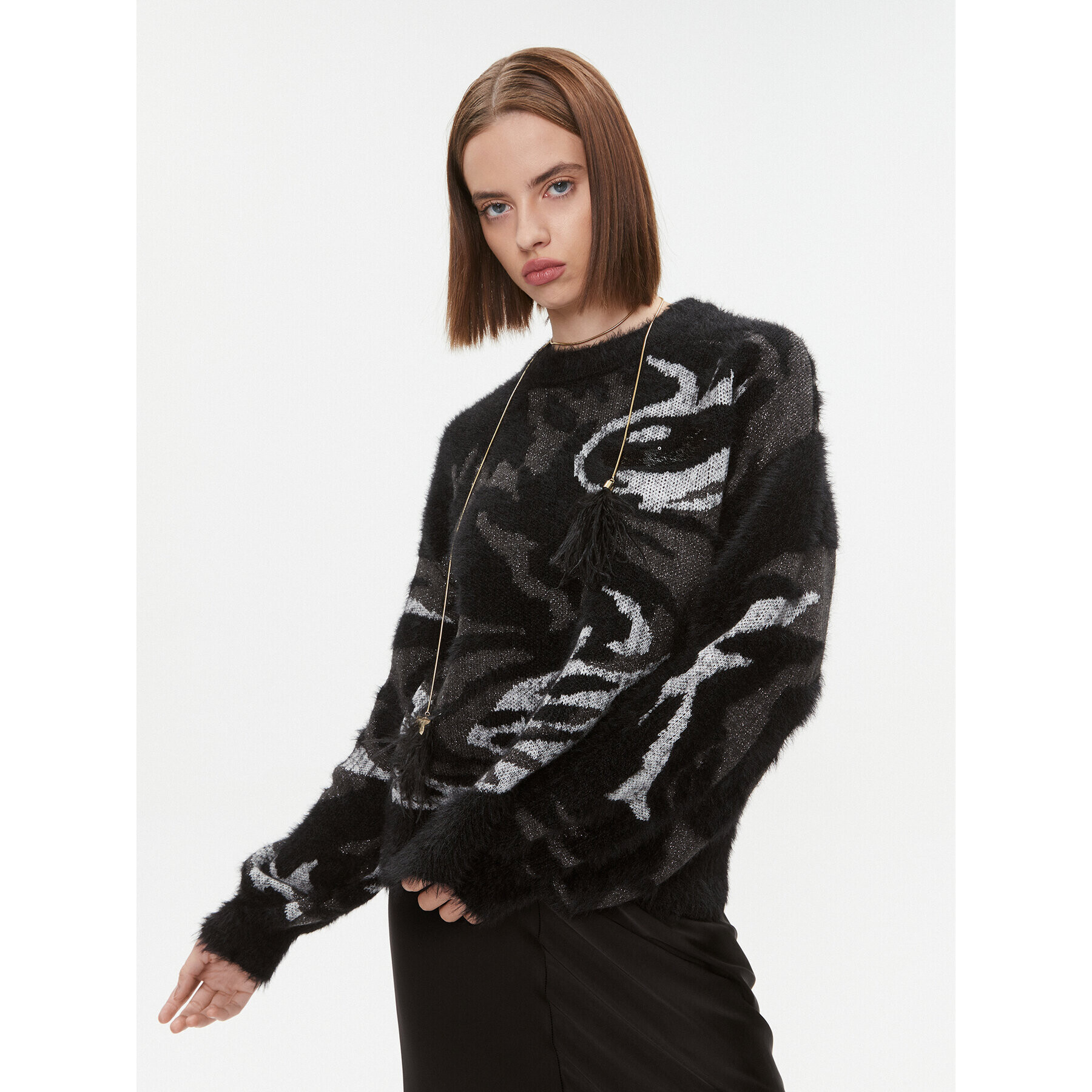 DKNY Sweater P3MSB00Z Fekete Regular Fit - Pepit.hu