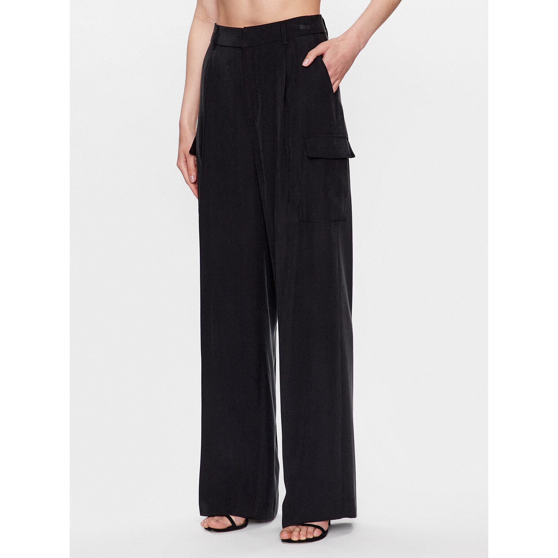 DKNY Szövet nadrág P3BKTR20 Fekete Relaxed Fit - Pepit.hu