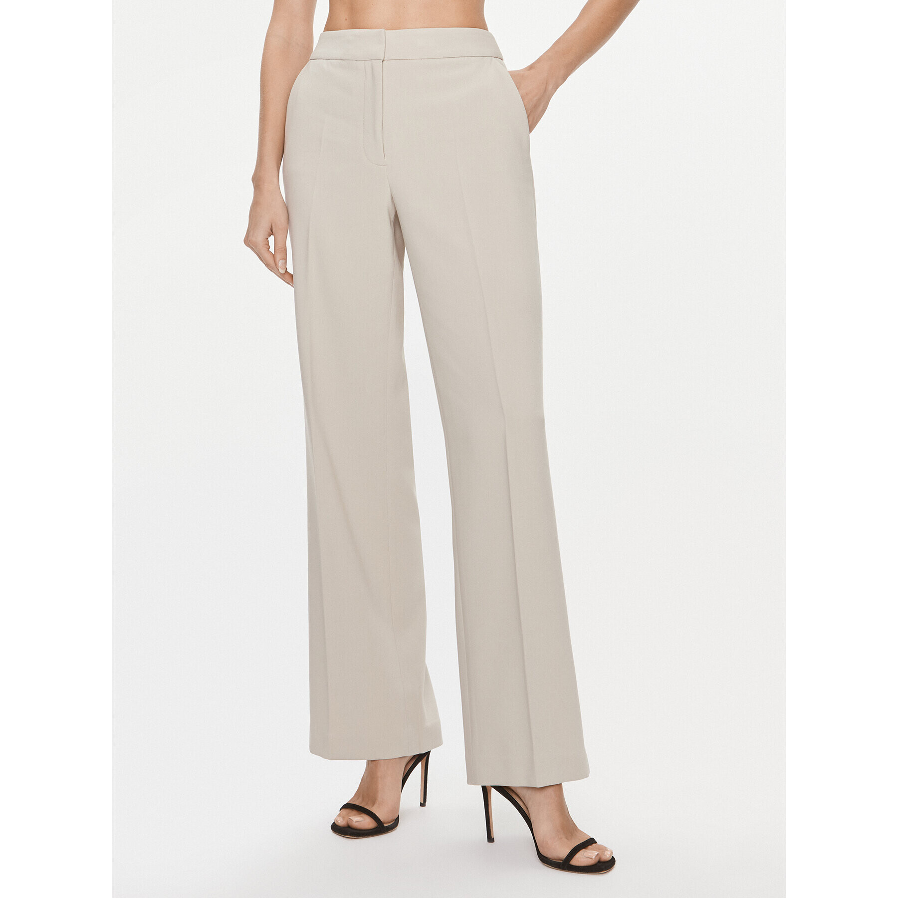 DKNY Szövet nadrág UK3PX021 Bézs Wide Leg - Pepit.hu