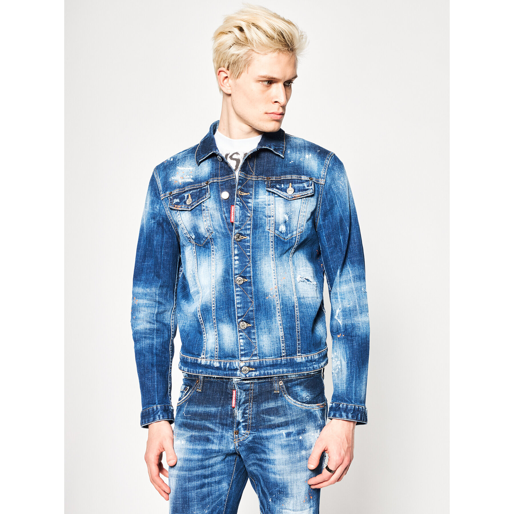 Dsquared2 Farmer kabát Macchia Dan Denim S74AM1027.S30342 Sötétkék Regular Fit - Pepit.hu