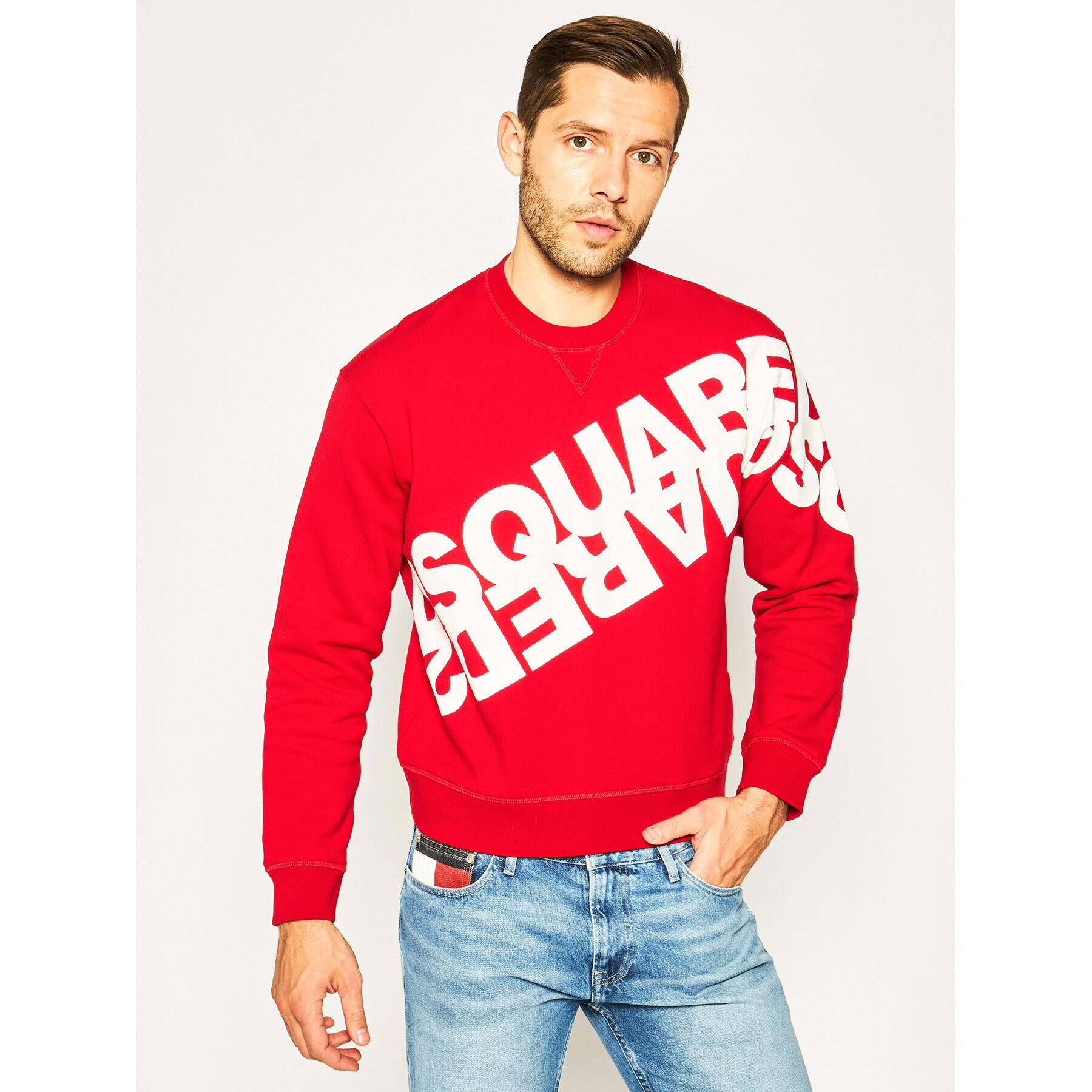 Dsquared2 Pulóver S75GU0282 Piros Regular Fit - Pepit.hu