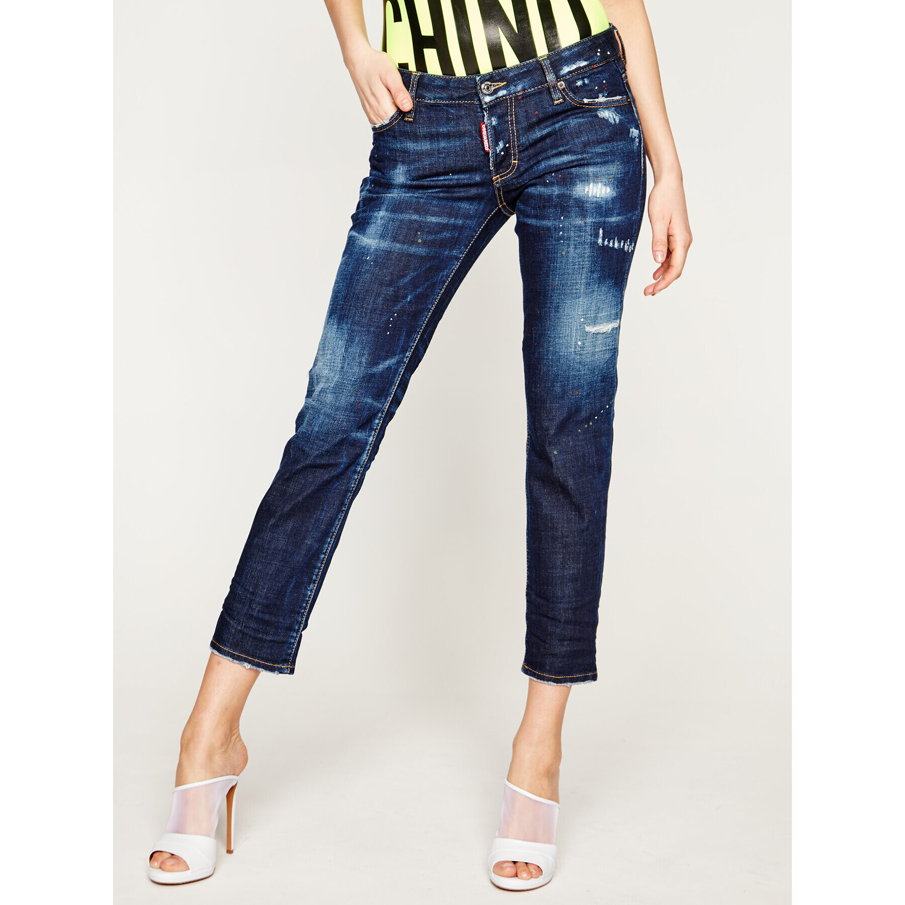 Dsquared2 Slim Fit farmer Jennifer Cropped S75LB0268 Kék Slim Fit - Pepit.hu