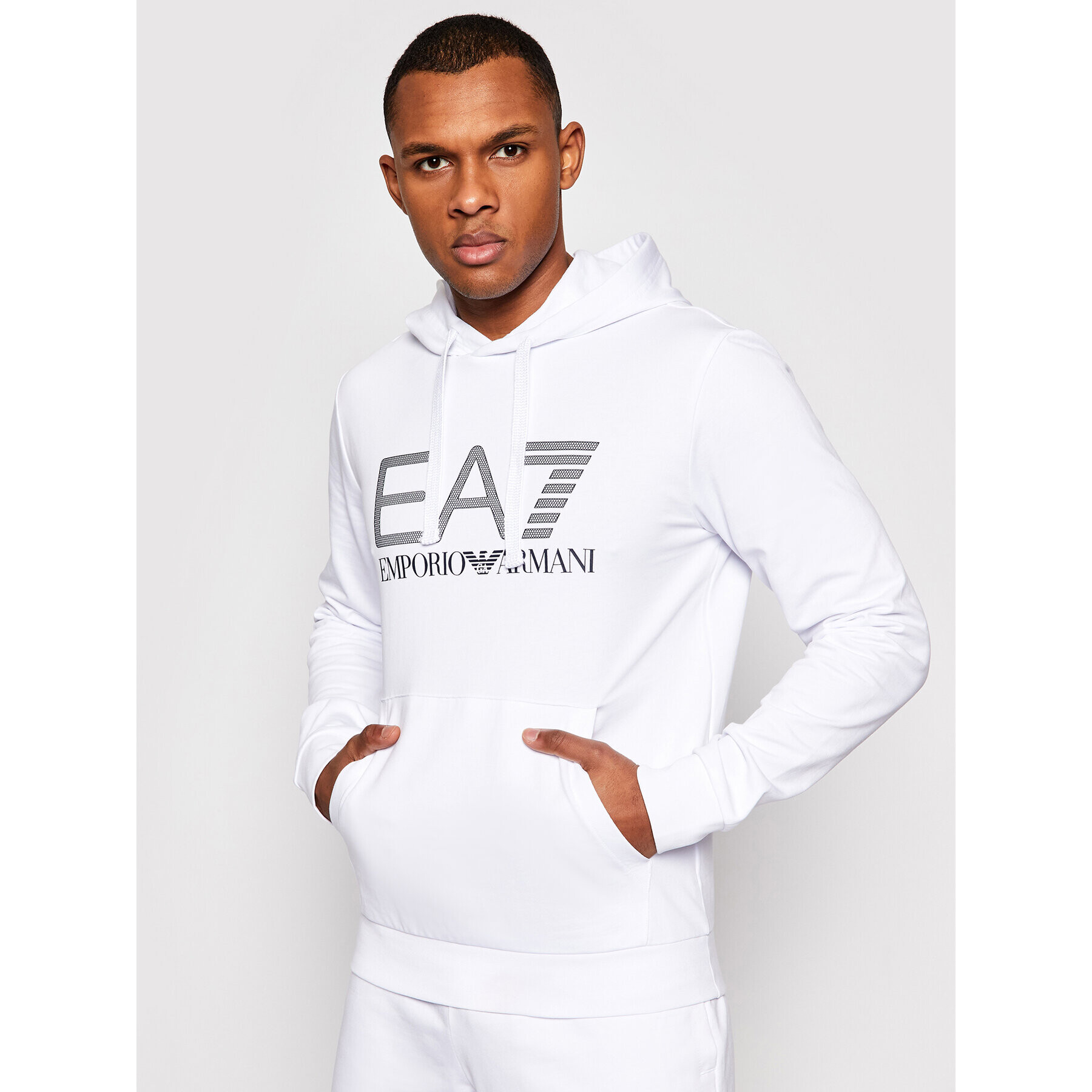 EA7 Emporio Armani Pulóver 3KPM62 PJ05Z 1100 Fehér Regular Fit - Pepit.hu