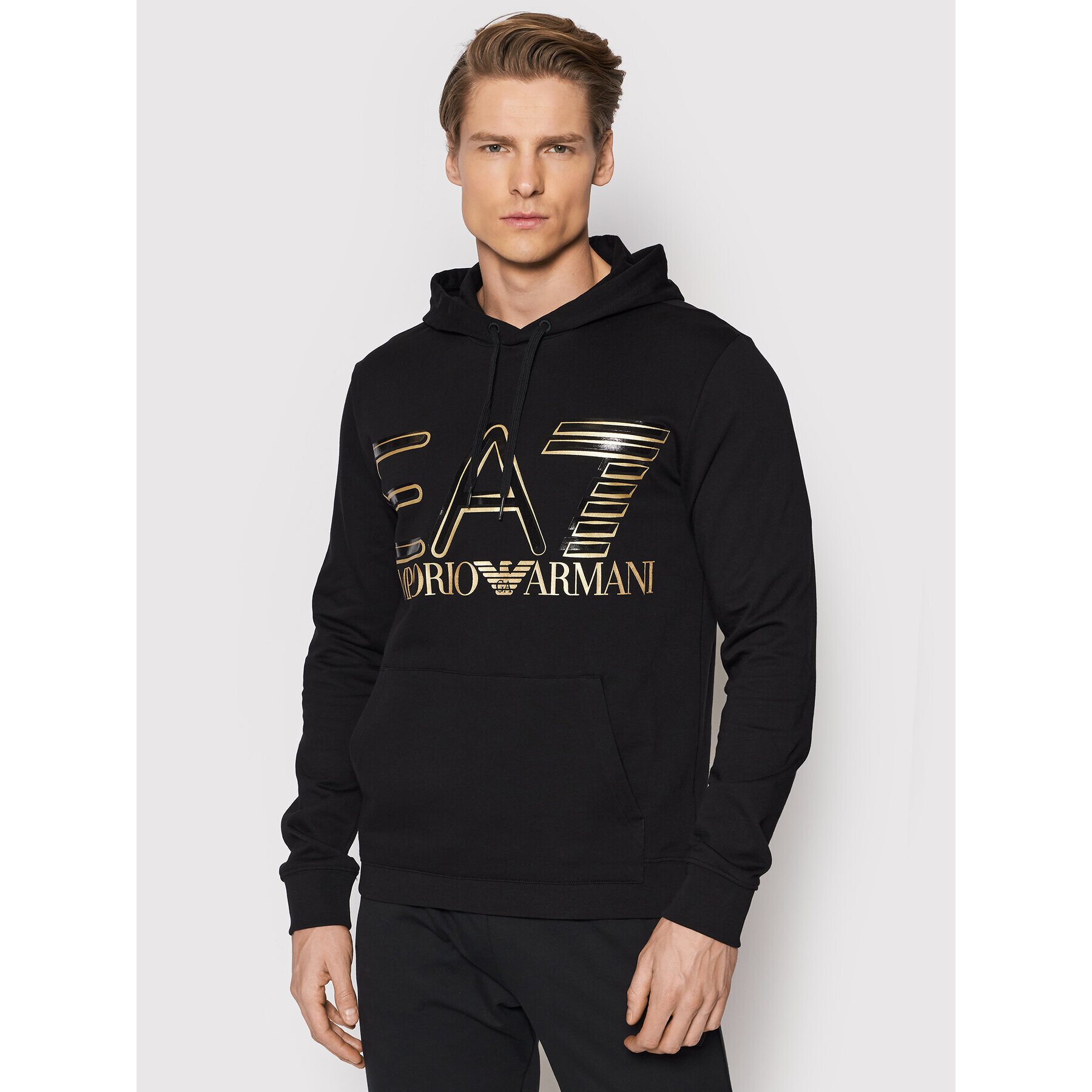 EA7 Emporio Armani Pulóver 3LPM45 PJFGZ 0208 Fekete Regular Fit - Pepit.hu