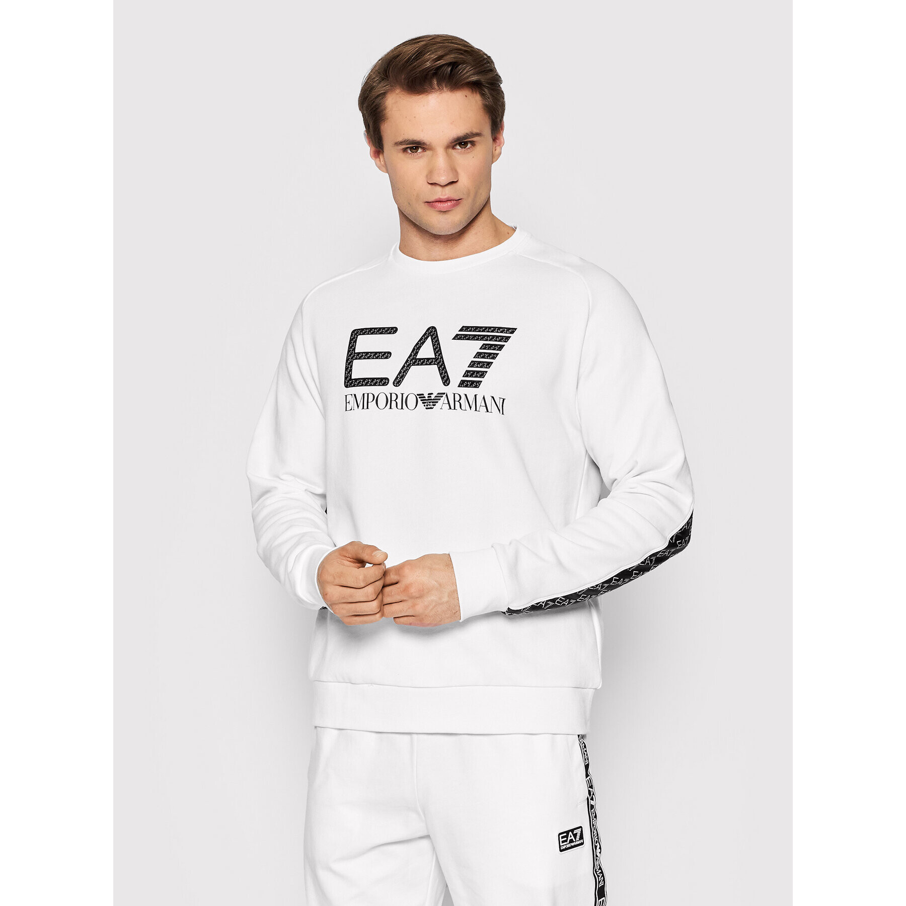 EA7 Emporio Armani Pulóver 3LPM54 PJEQZ 1100 Fehér Regular Fit - Pepit.hu