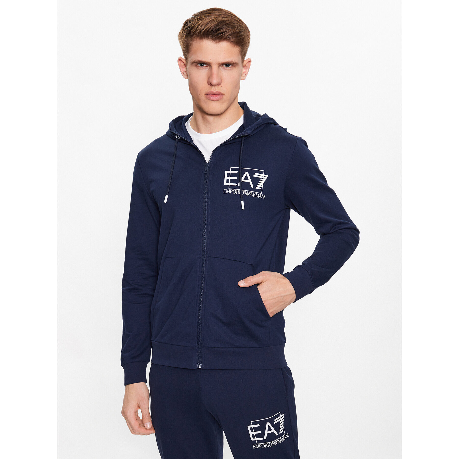 EA7 Emporio Armani Pulóver 3RPM53 PJ05Z 1554 Sötétkék Regular Fit - Pepit.hu