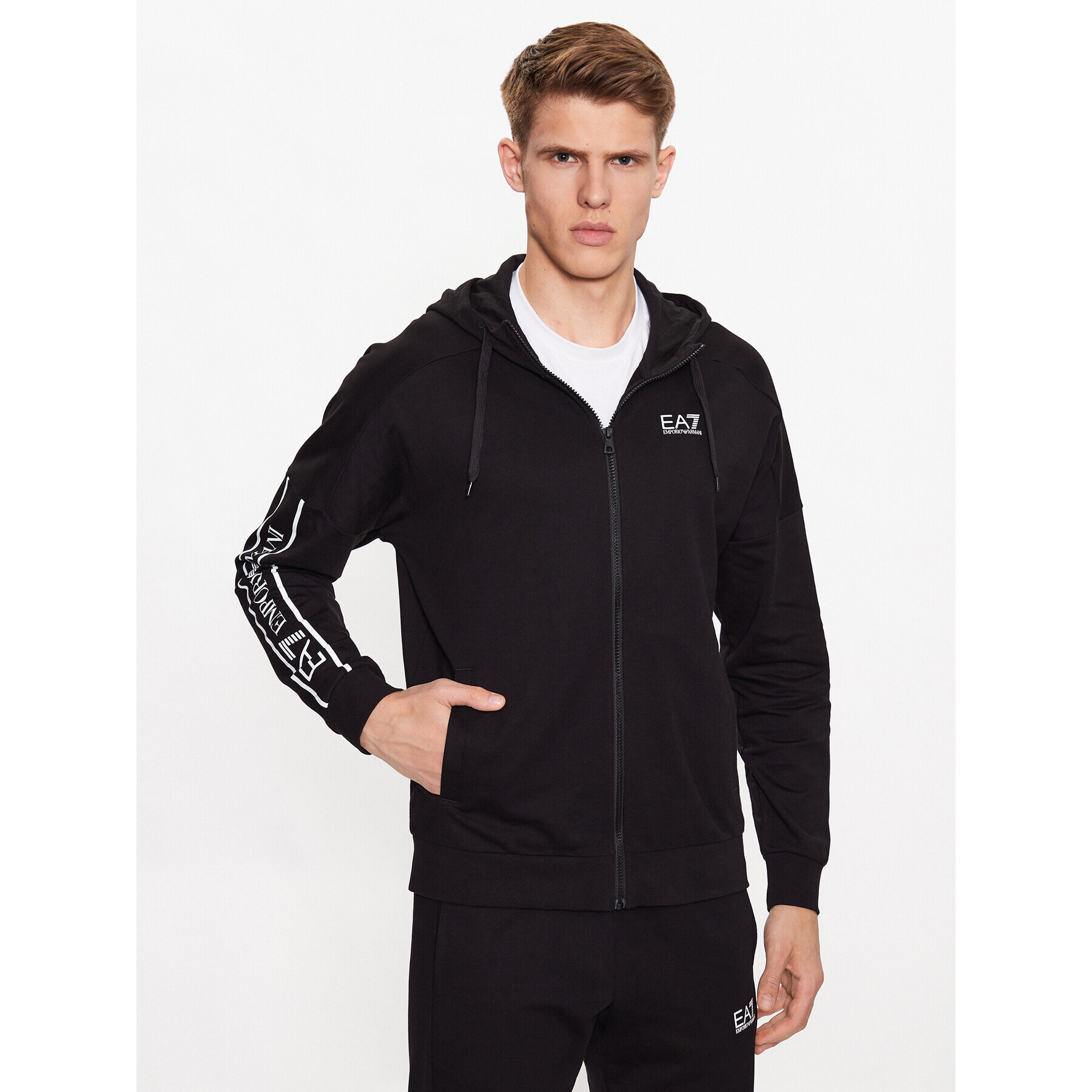 EA7 Emporio Armani Pulóver 3RPM63 PJ05Z 0200 Fekete Regular Fit - Pepit.hu