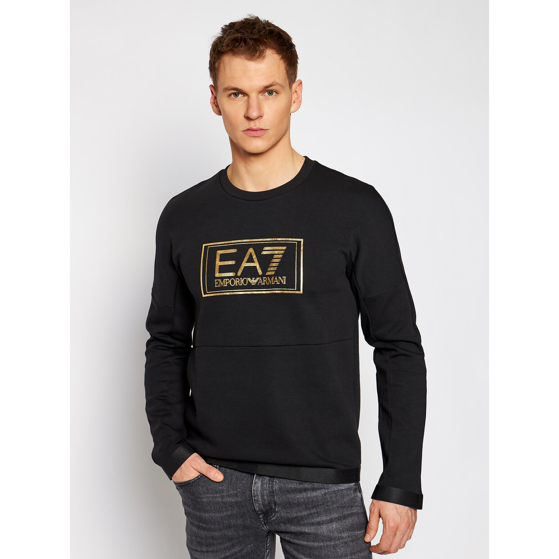 EA7 Emporio Armani Pulóver 6HPM73 PJF3Z 1200 Fekete Regular Fit - Pepit.hu