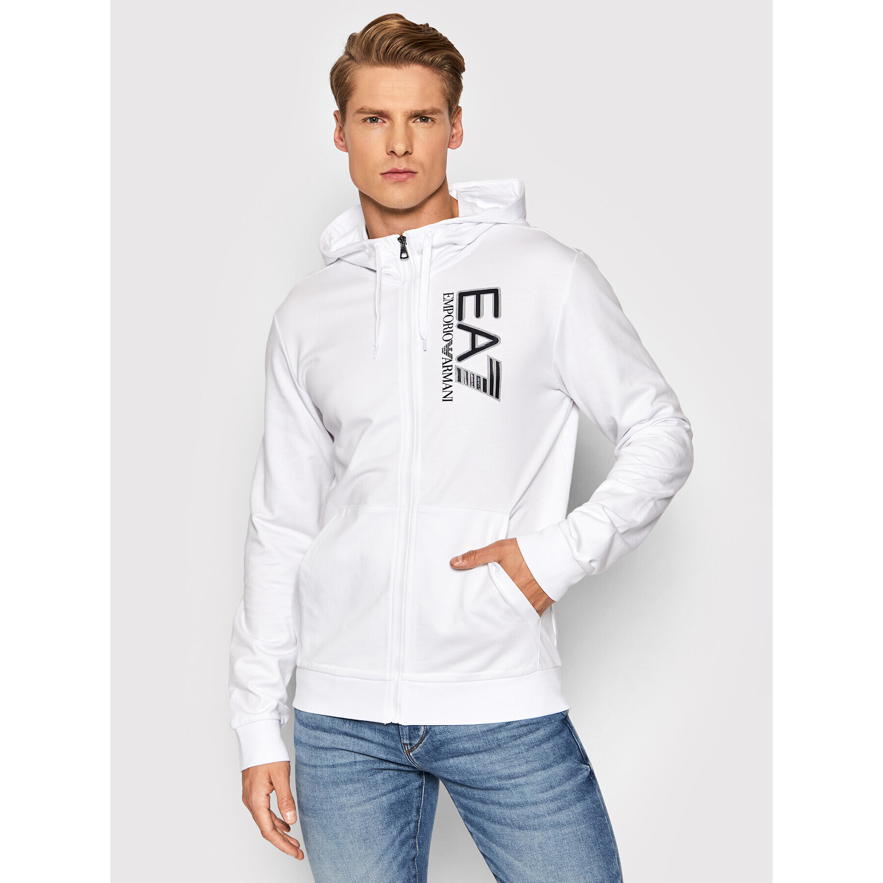 EA7 Emporio Armani Pulóver 6KPM53 PJ05Z 1100 Fehér Regular Fit - Pepit.hu