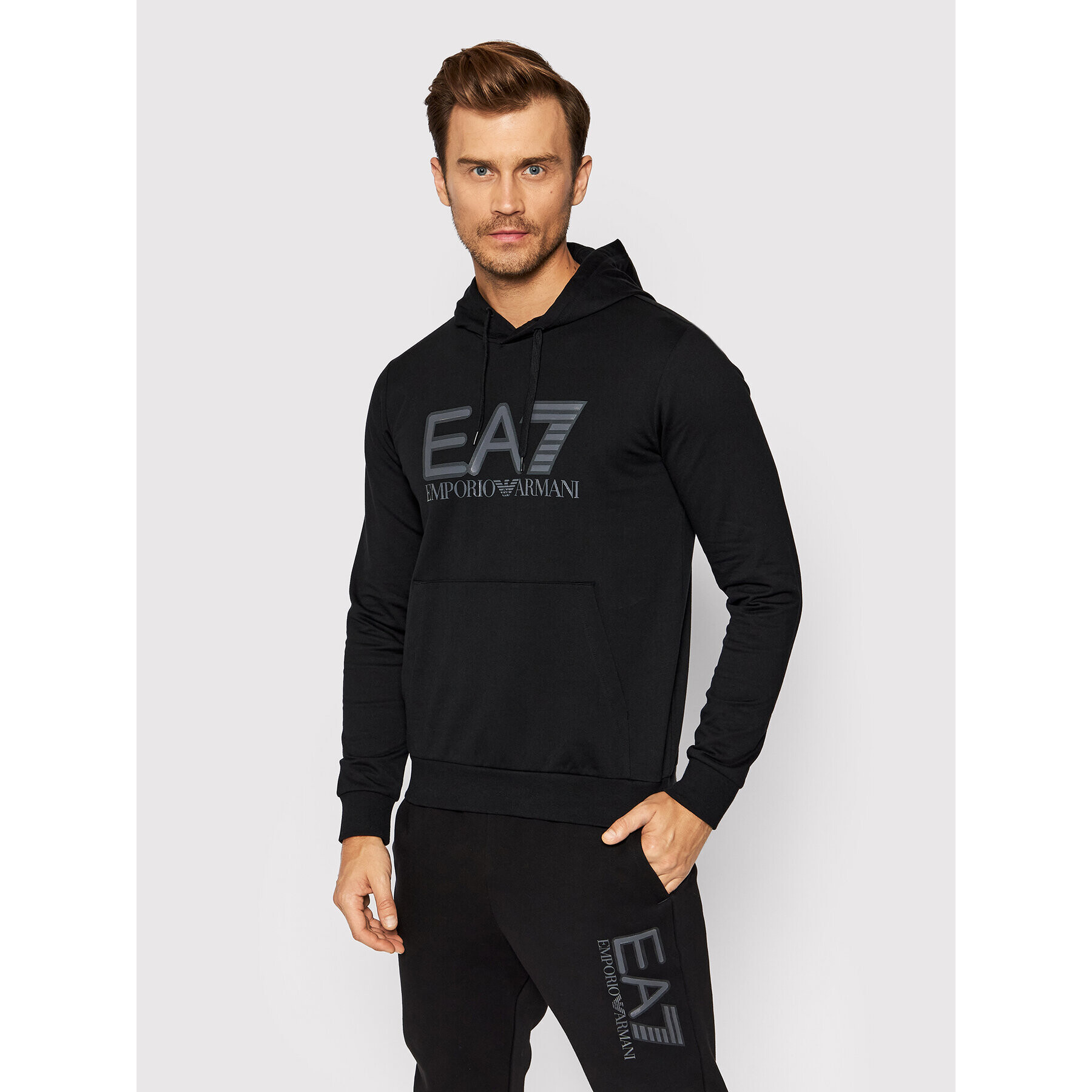 EA7 Emporio Armani Pulóver 6KPM62 PJ05Z 1200 Fekete Regular Fit - Pepit.hu