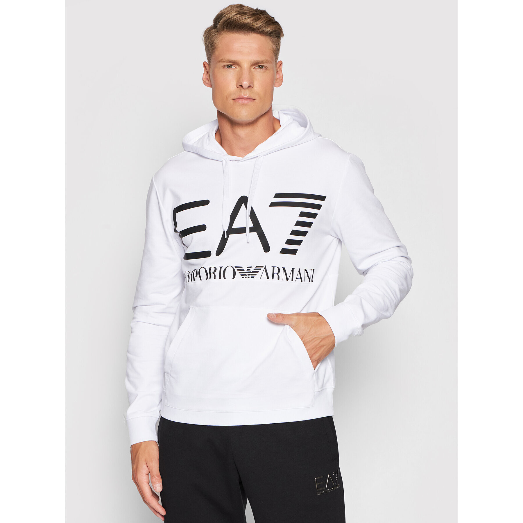 EA7 Emporio Armani Pulóver 6KPM69 PJBWZ 1100 Fehér Regular Fit - Pepit.hu