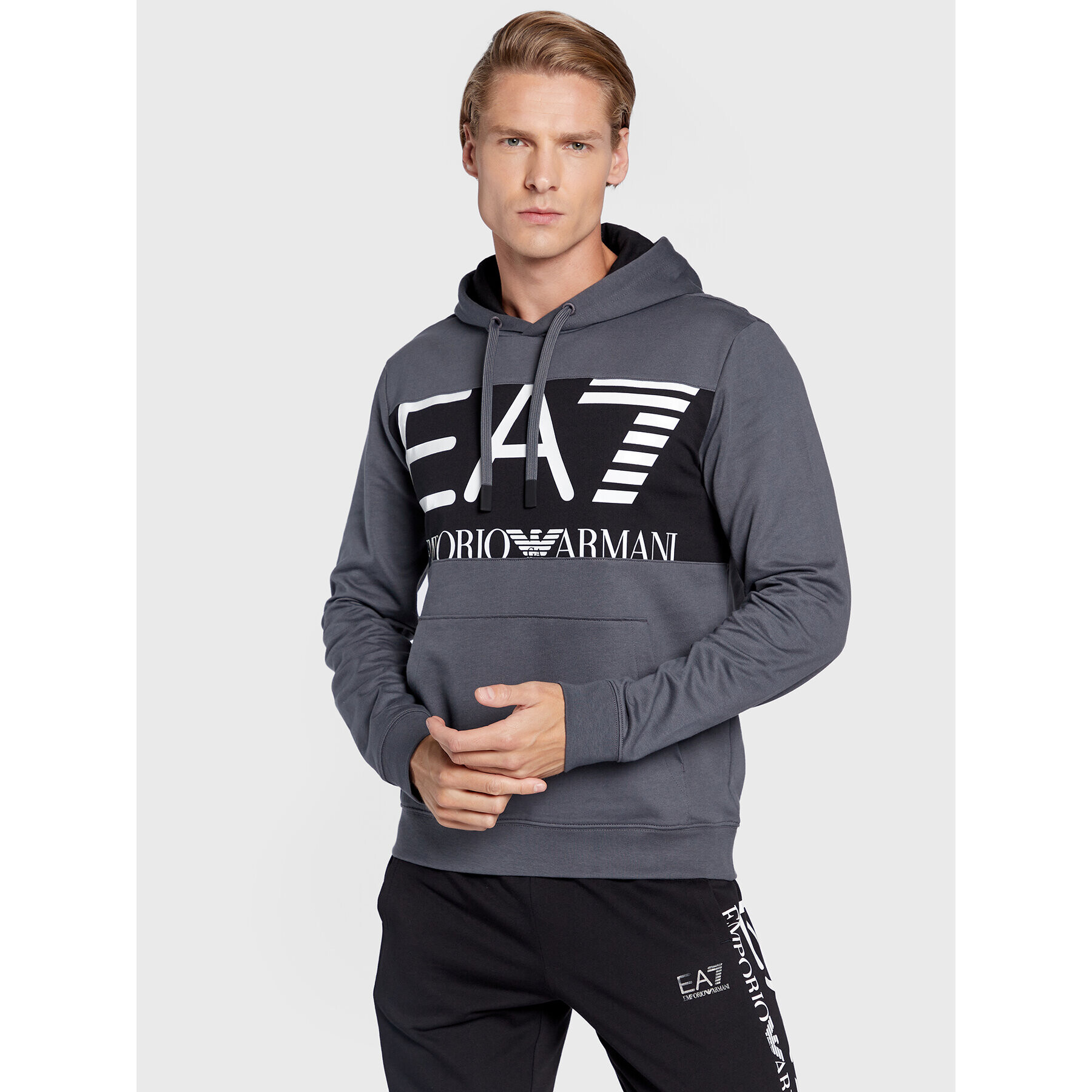 EA7 Emporio Armani Pulóver 6LPM52 PJFGZ 1977 Szürke Regular Fit - Pepit.hu