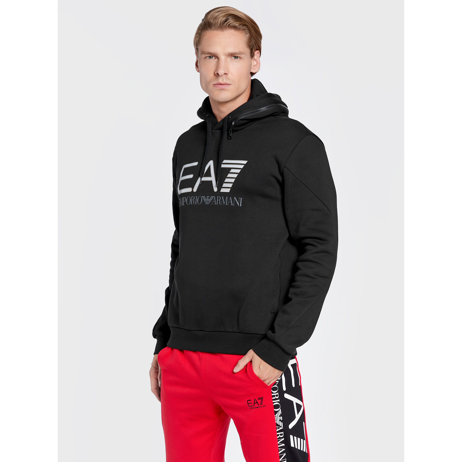 EA7 Emporio Armani Pulóver 6LPM88 PJ07Z 1200 Fekete Regular Fit - Pepit.hu