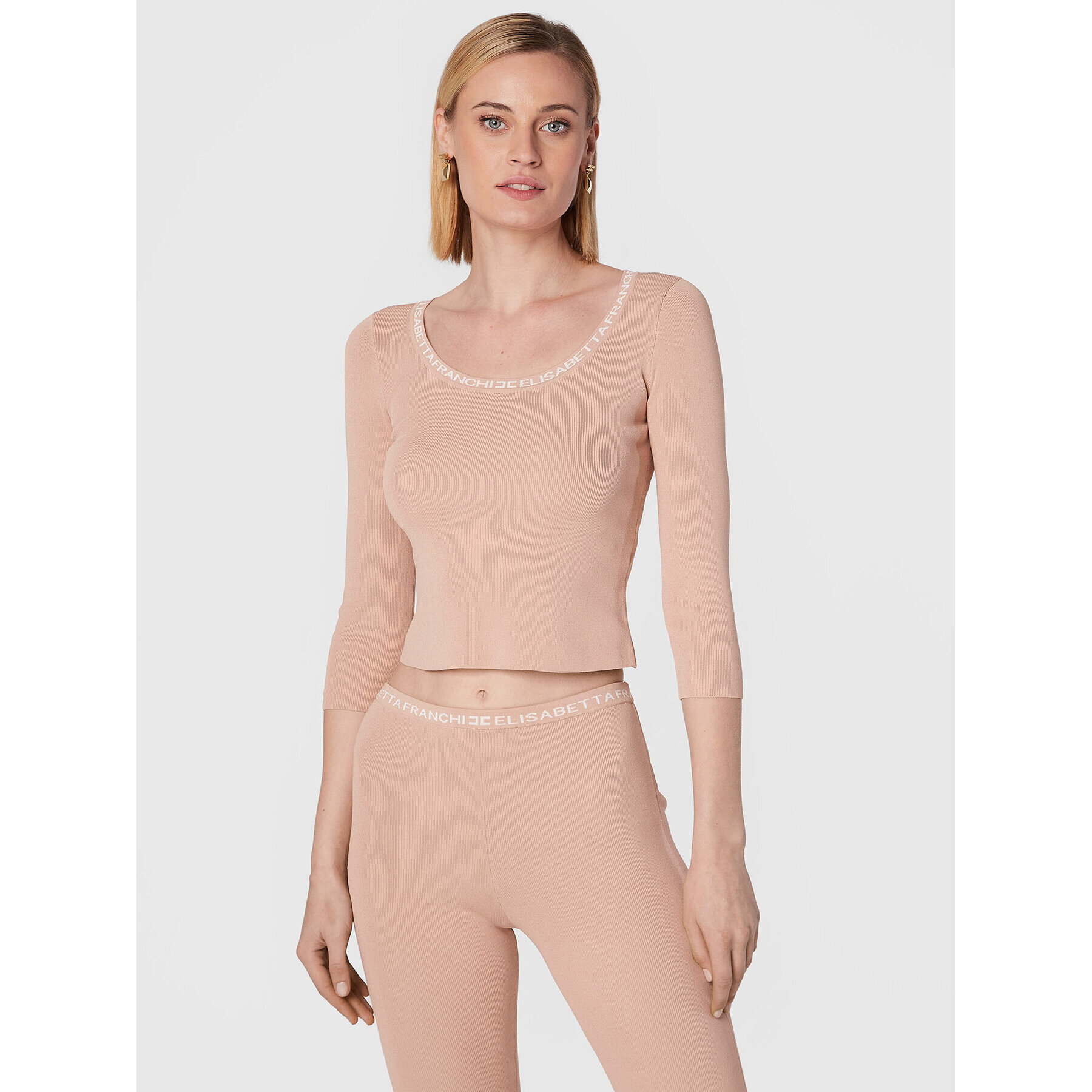 Elisabetta Franchi Blúz MK-43B-26E2-V220 Rózsaszín Slim Fit - Pepit.hu