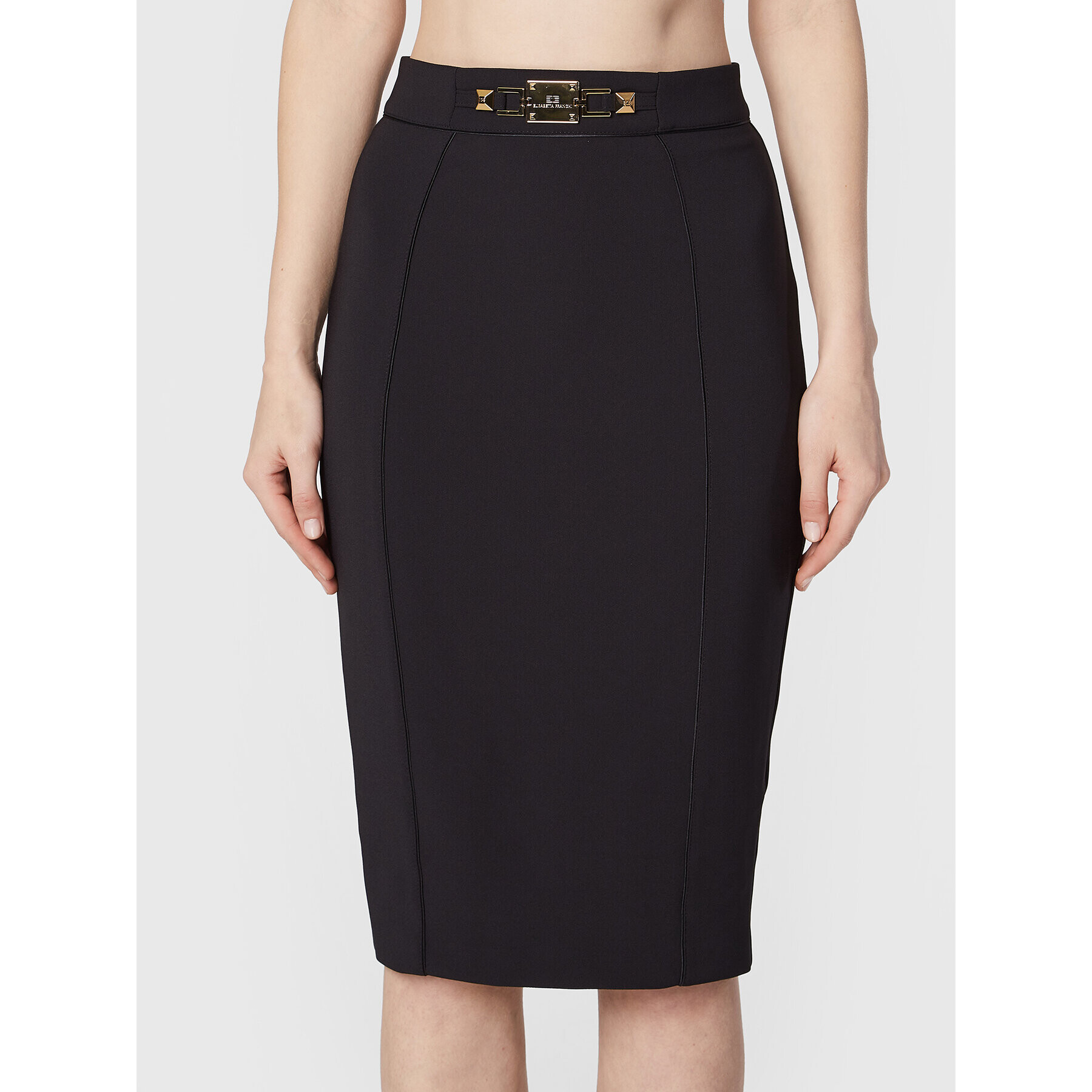 Elisabetta Franchi Ceruzaszoknya GO-495-27E2-V330 Fekete Slim Fit - Pepit.hu