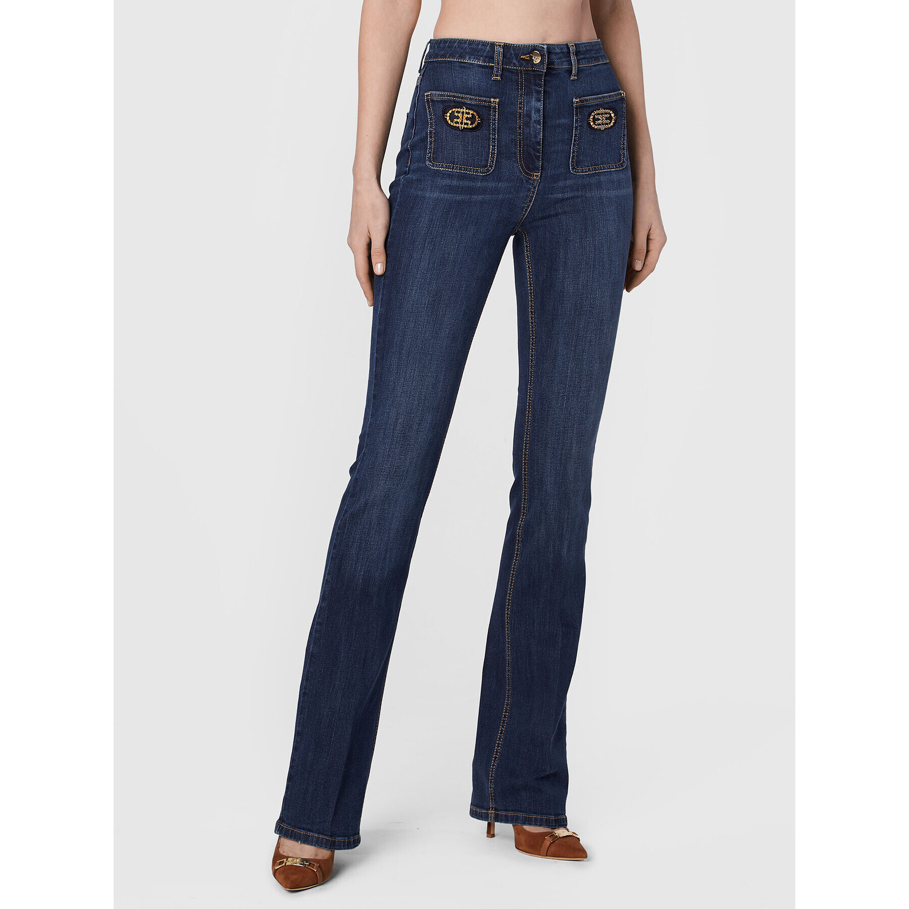 Elisabetta Franchi Farmer PJ-51S-26E2-V330 Kék Bootcut Fit - Pepit.hu