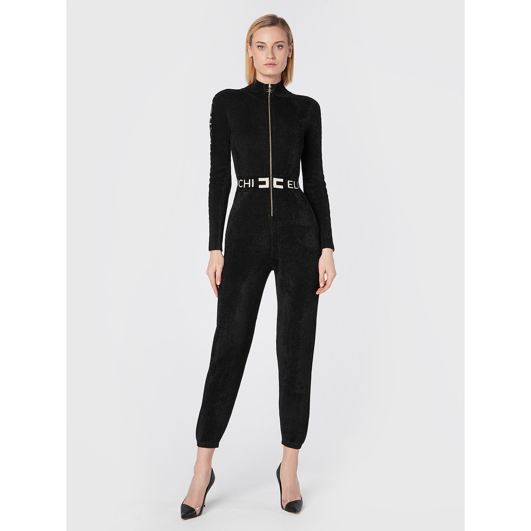 Elisabetta Franchi Kezeslábas KT-19S-26E2-V520 Fekete Slim Fit - Pepit.hu