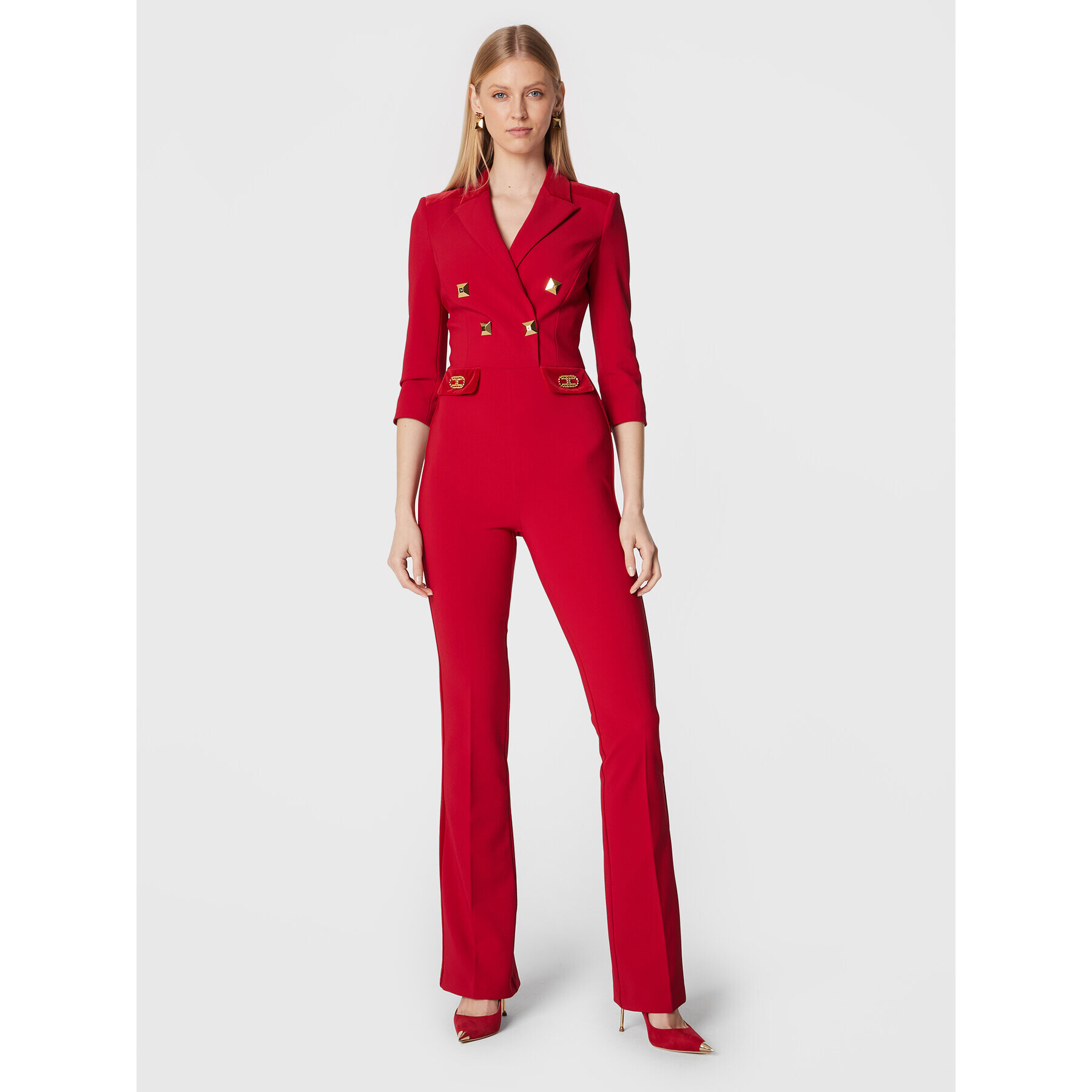 Elisabetta Franchi Kezeslábas TU-008-27E2-V600 Piros Slim Fit - Pepit.hu