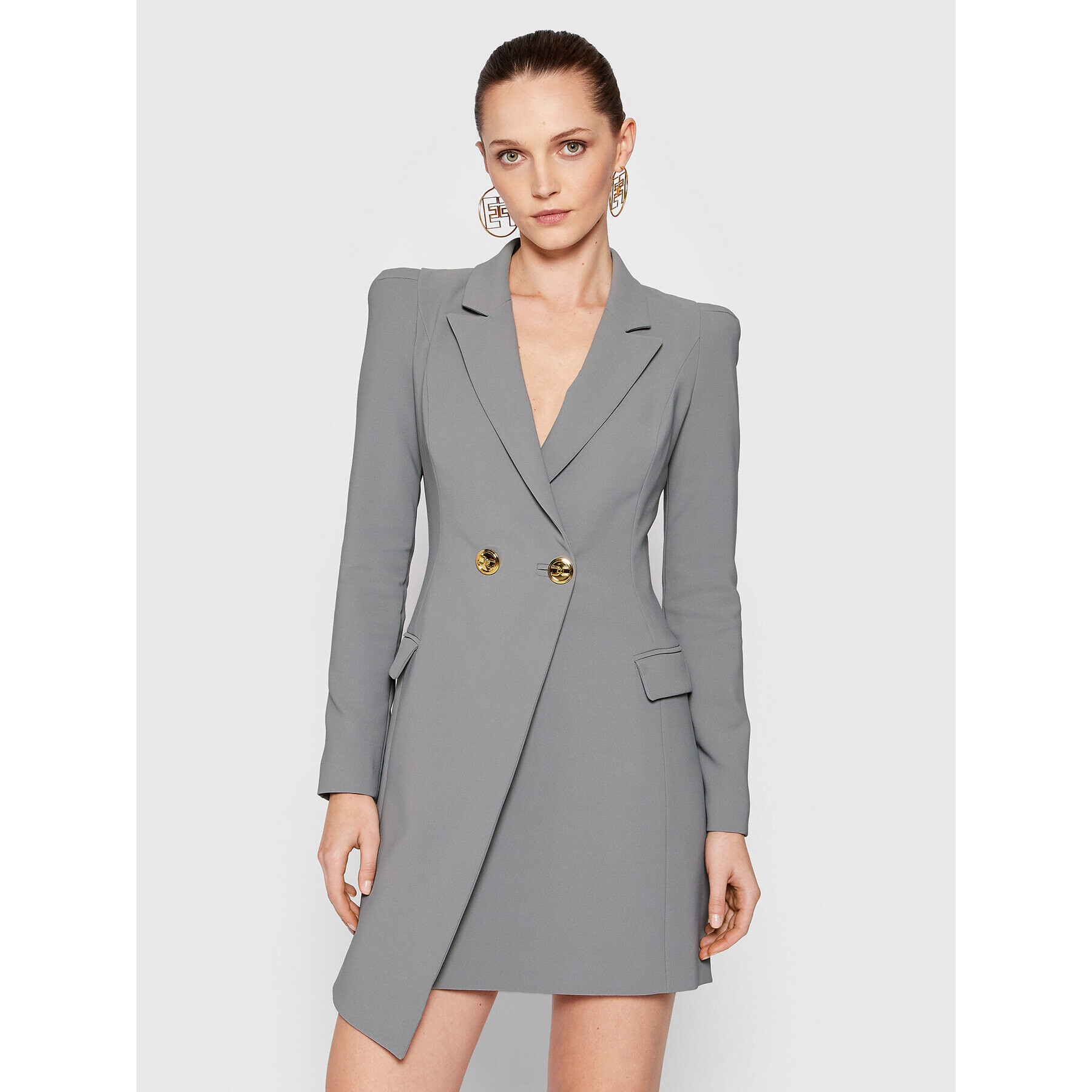 Elisabetta Franchi Koktélruha AB-091-16E3-V449 Szürke Slim Fit - Pepit.hu