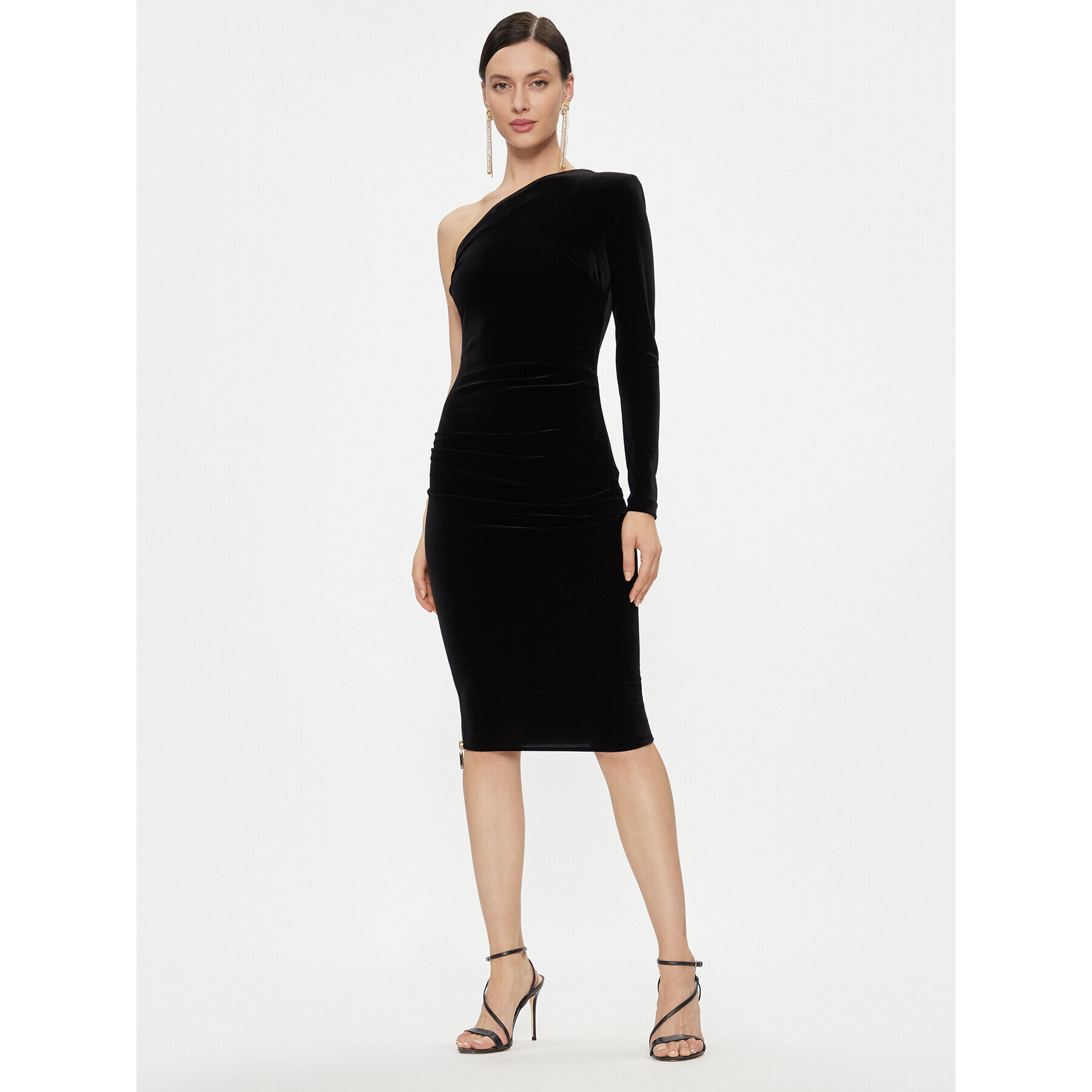 Elisabetta Franchi Koktélruha AB-457-37E2-V440 Fekete Slim Fit - Pepit.hu